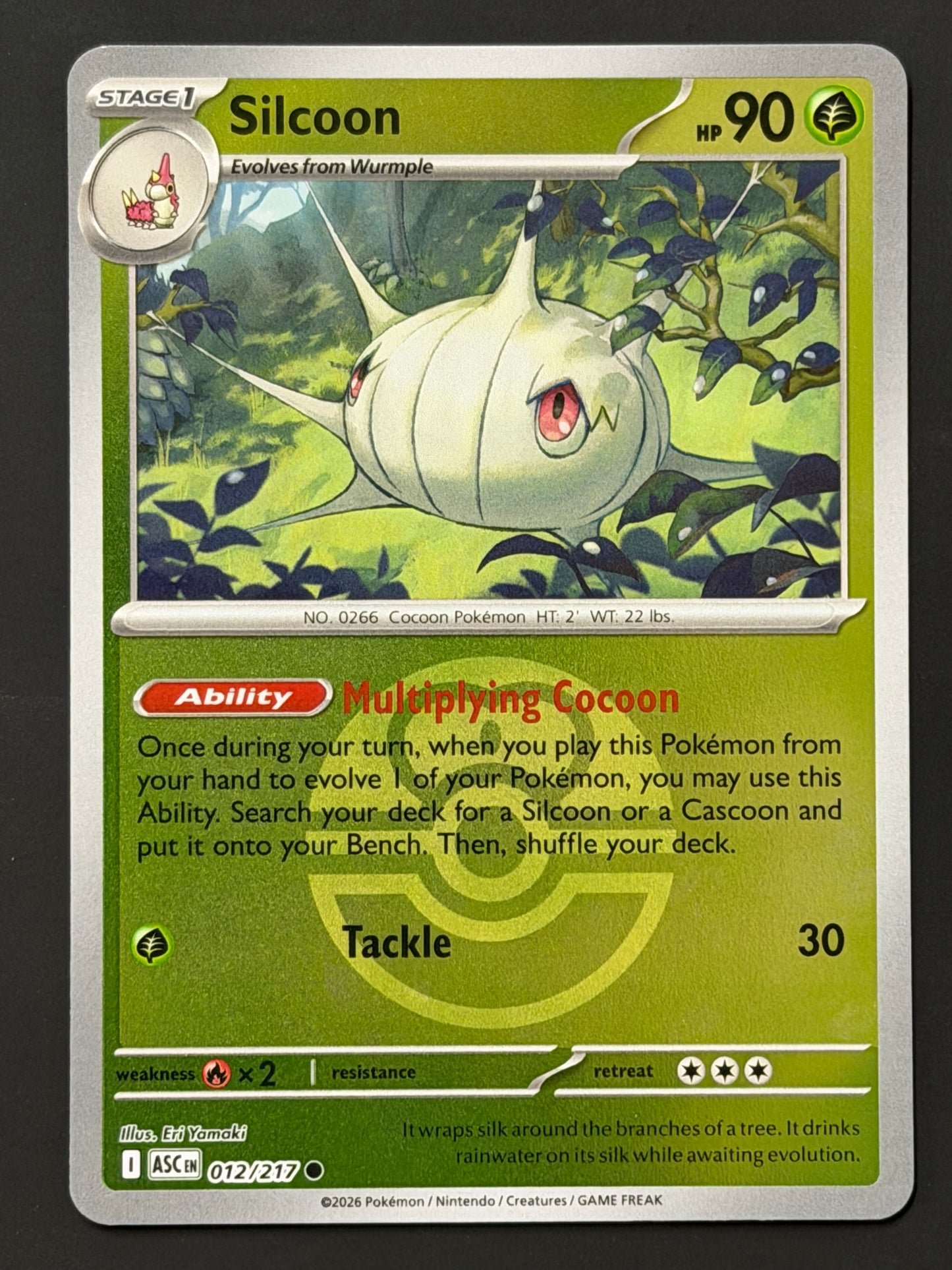 012/217 Silcoon - Pokémon Ascended Heroes Common Reverse LOVEBALL