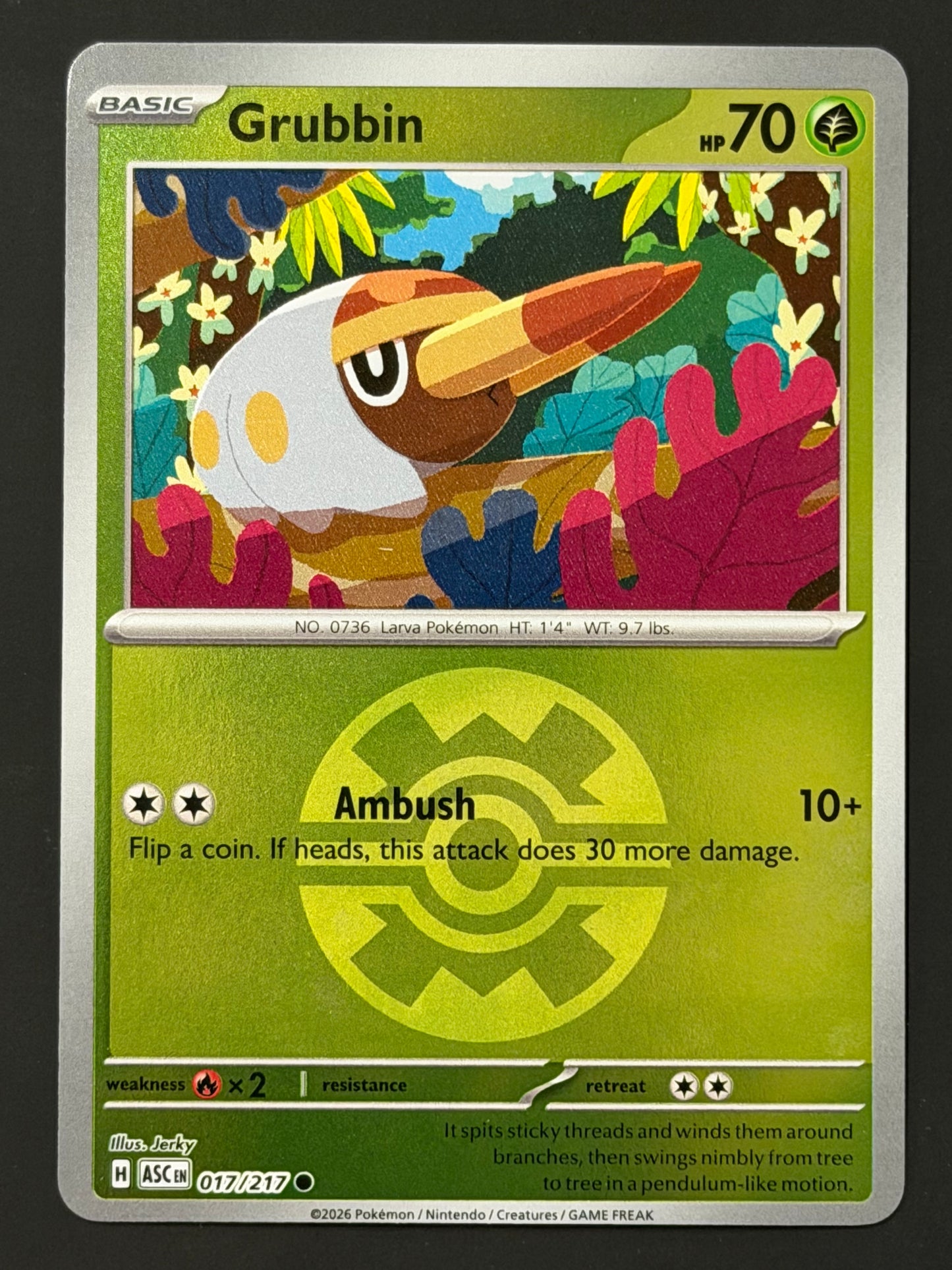 017/217 Grubbin - Pokémon Ascended Heroes Common Reverse QUICKBALL