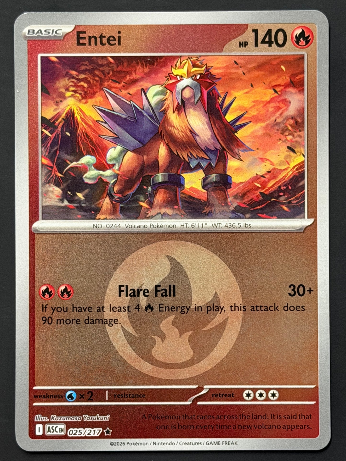 025/217 Entei - Pokémon Ascended Heroes Rare Reverse