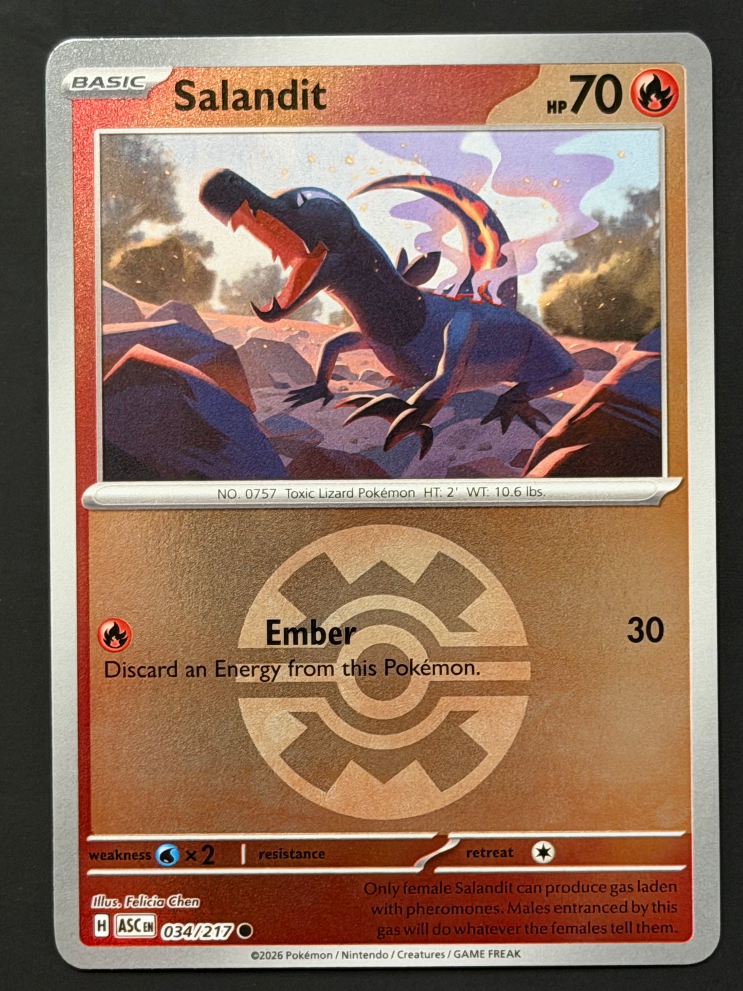 034/217 Salandit - Pokémon Ascended Heroes Common Reverse QUICKBALL