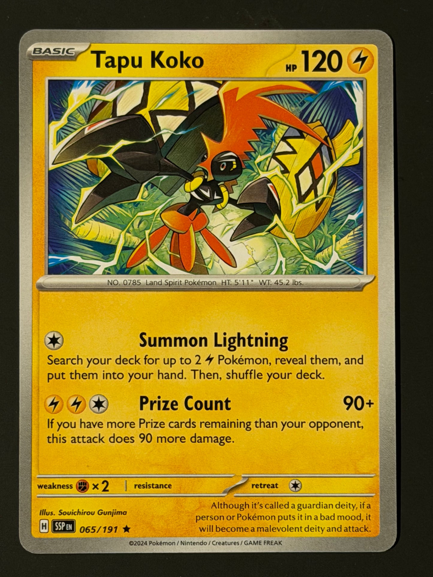 065/191 Tapu Koko - Pokémon Surging Sparks Rare NON HOLO