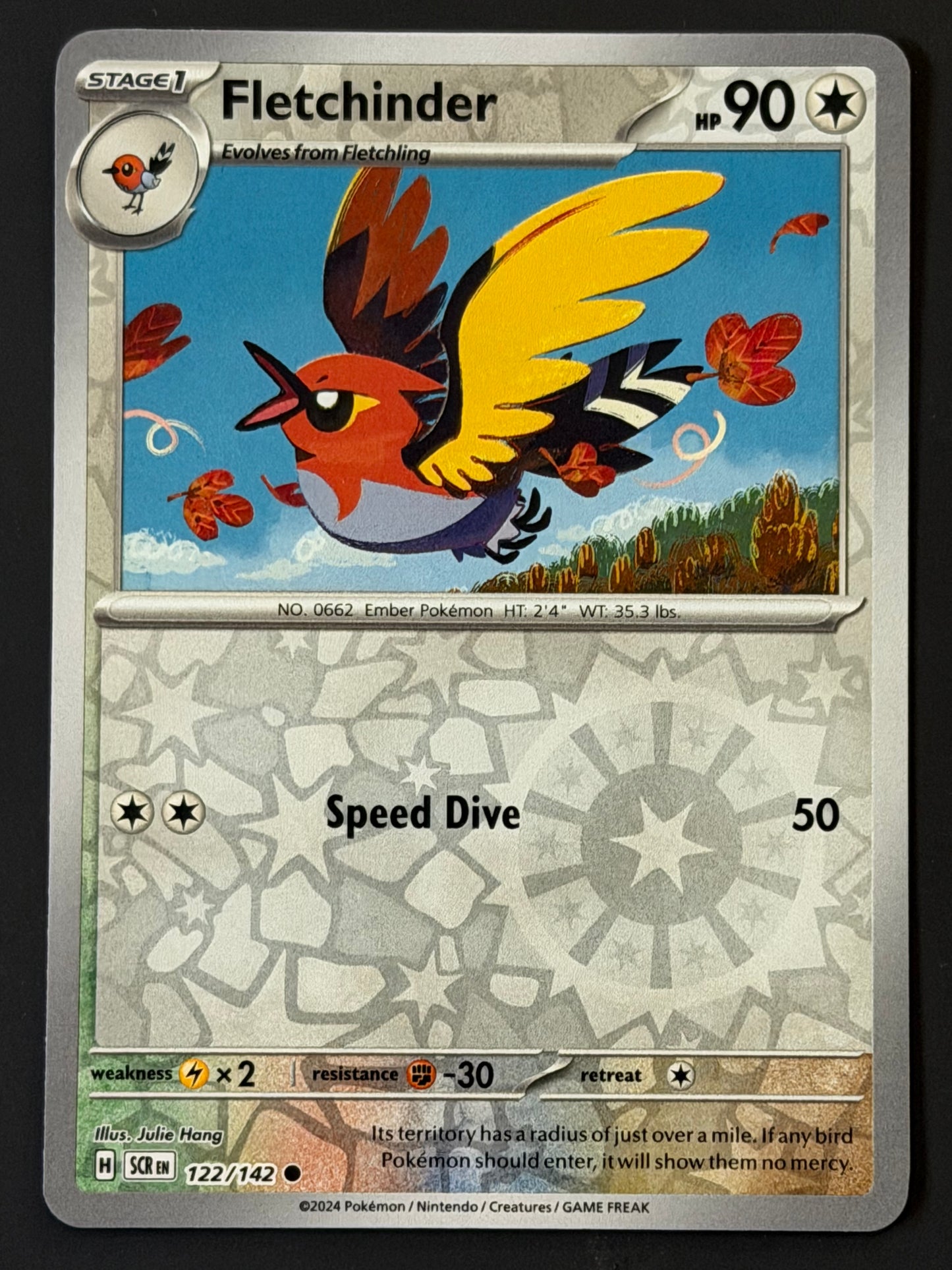 122/142 Fletchinder - Pokémon Stellar Crown Common Reverse