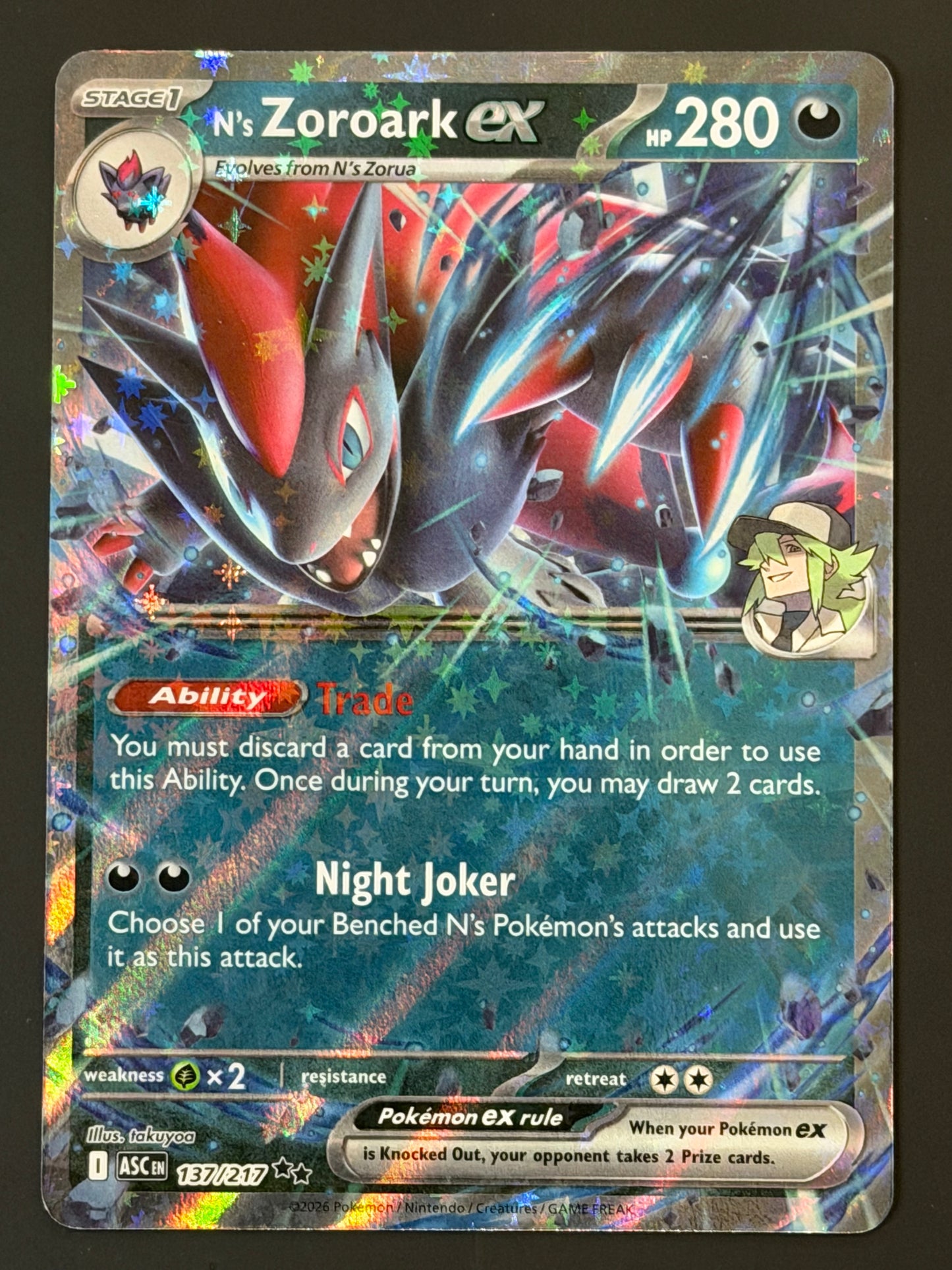 137/217 N’s Zoroark ex - Pokémon Ascended Heroes Double Rare