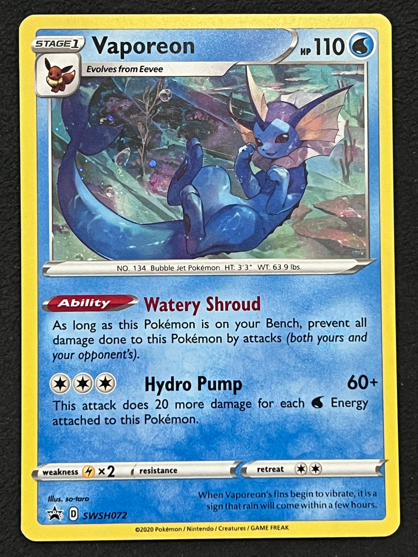SWSH072 Vaporeon - Black Star Promo