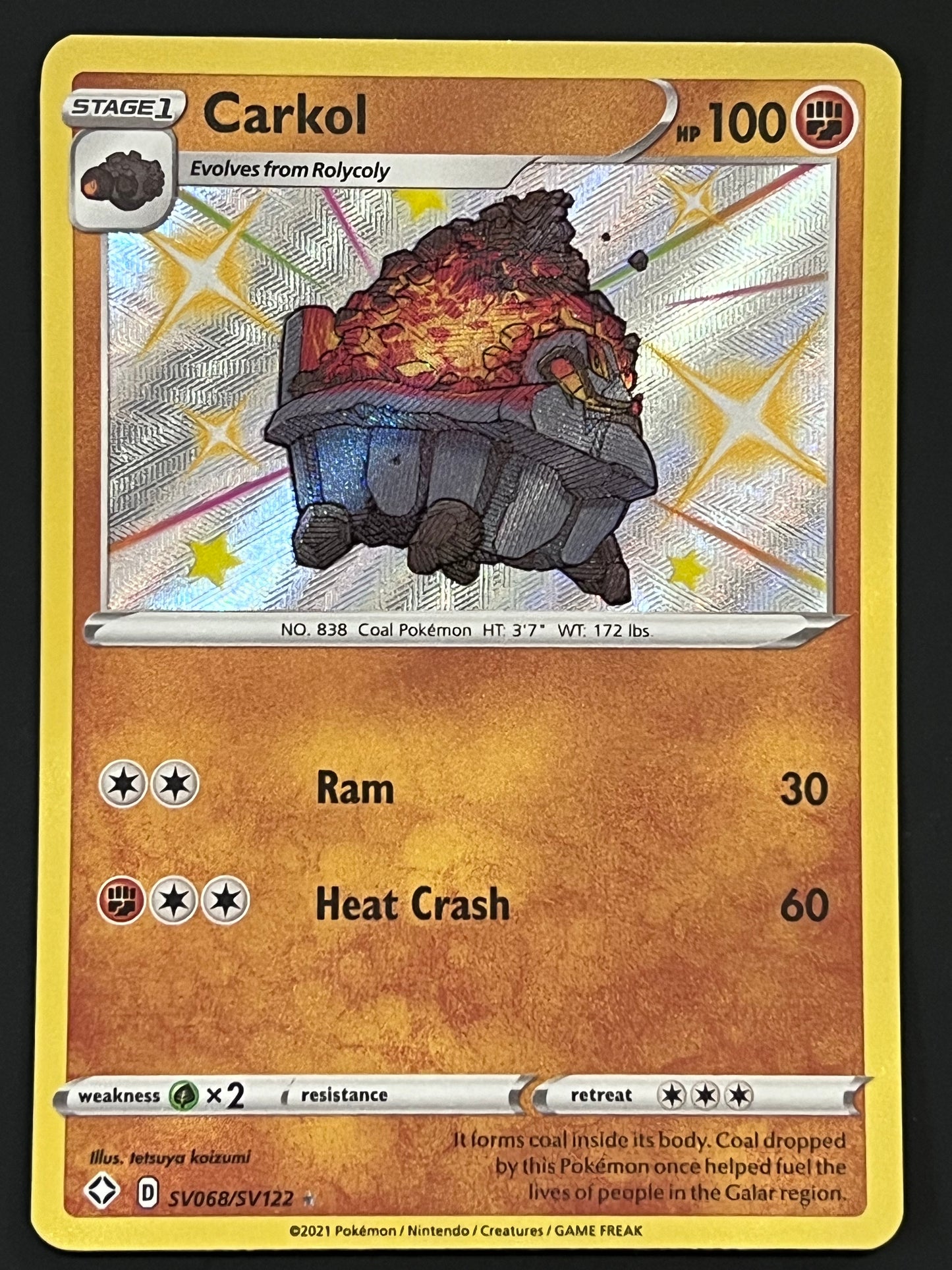 Carkol - SV068/SV122 Shining Fates Rare Shiny Holo