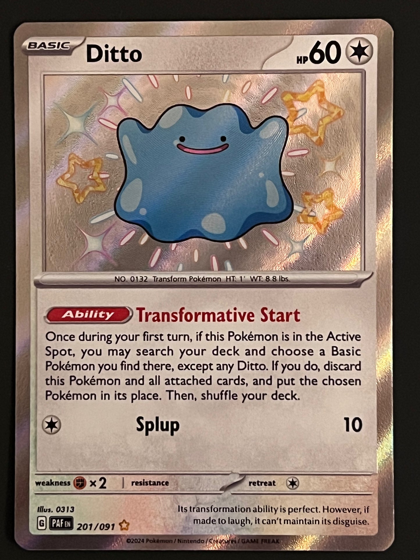 201/091 Ditto - Pokémon Paldean Fates Shiny Rare