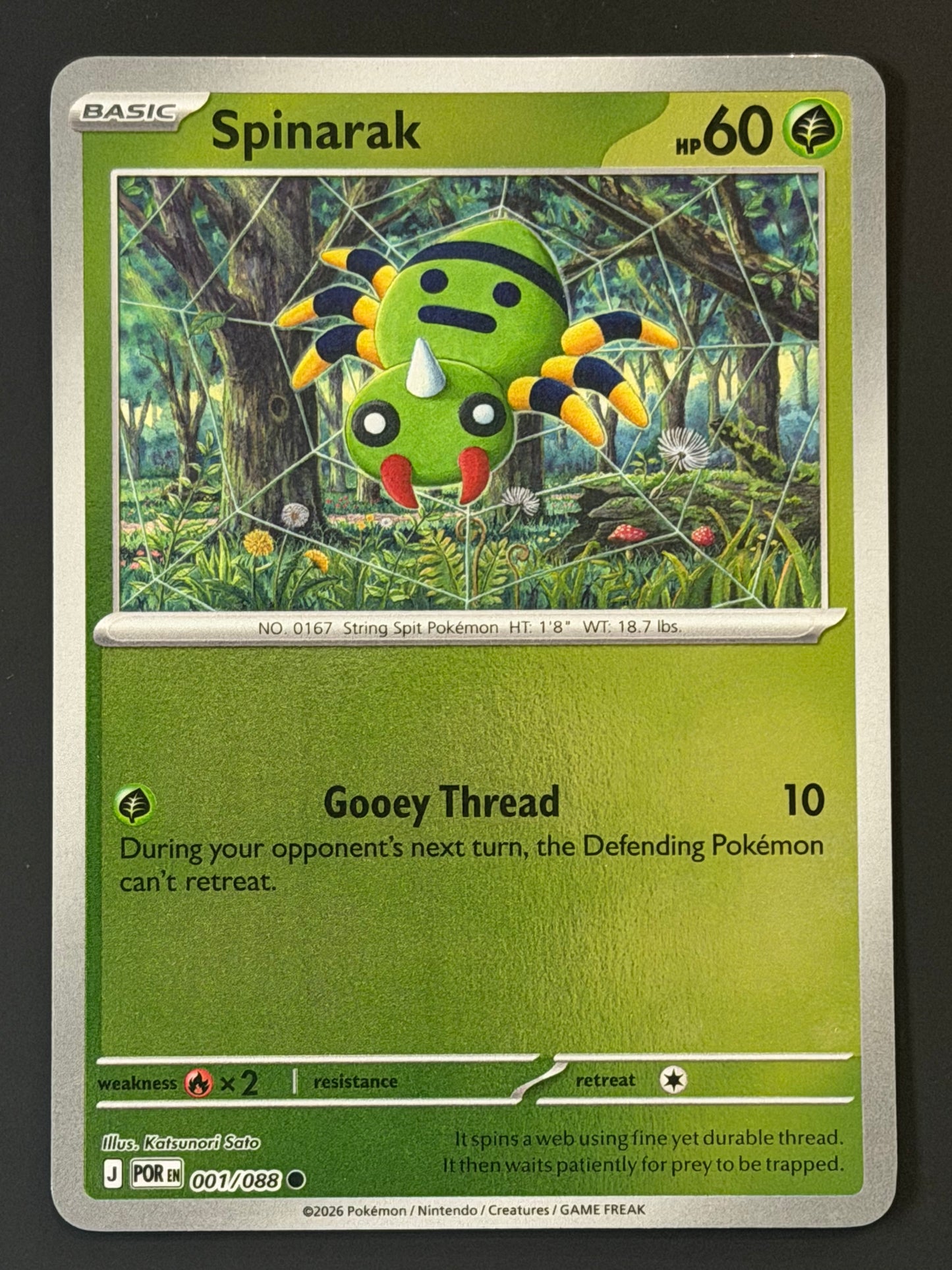 001/088 Spinarak - Pokémon Perfect Order Common Reverse