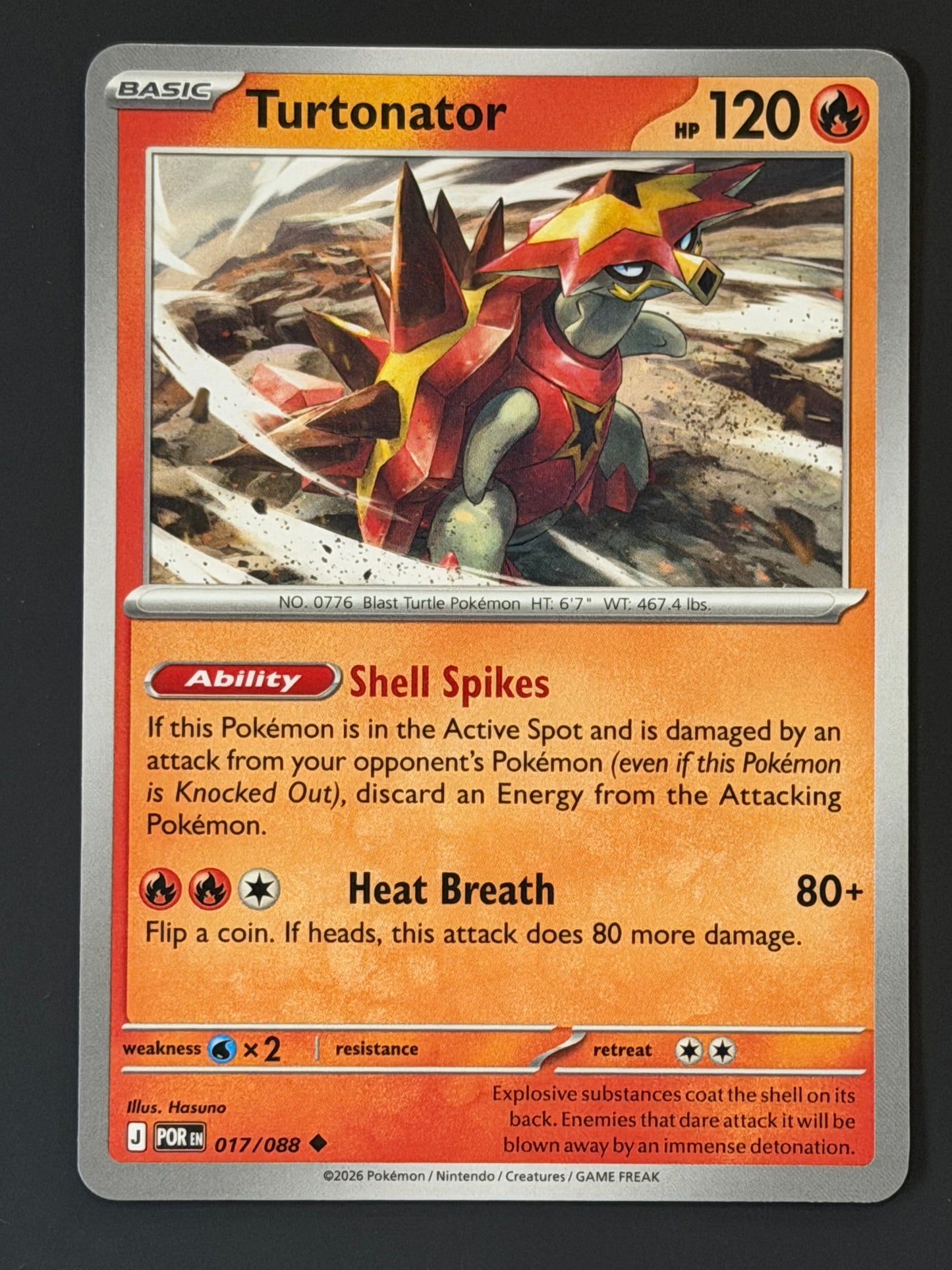 017/088 Turtonator - Pokémon Perfect Order Uncommon