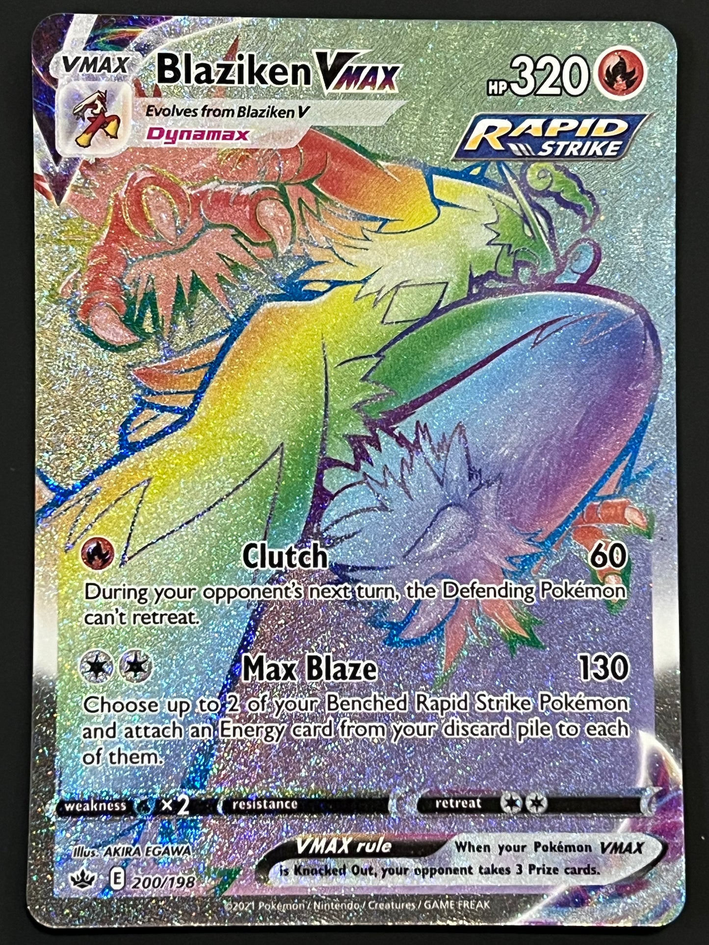 200/198 Blaziken VMax - Pokémon Chilling Reign Rainbow Secret Rare