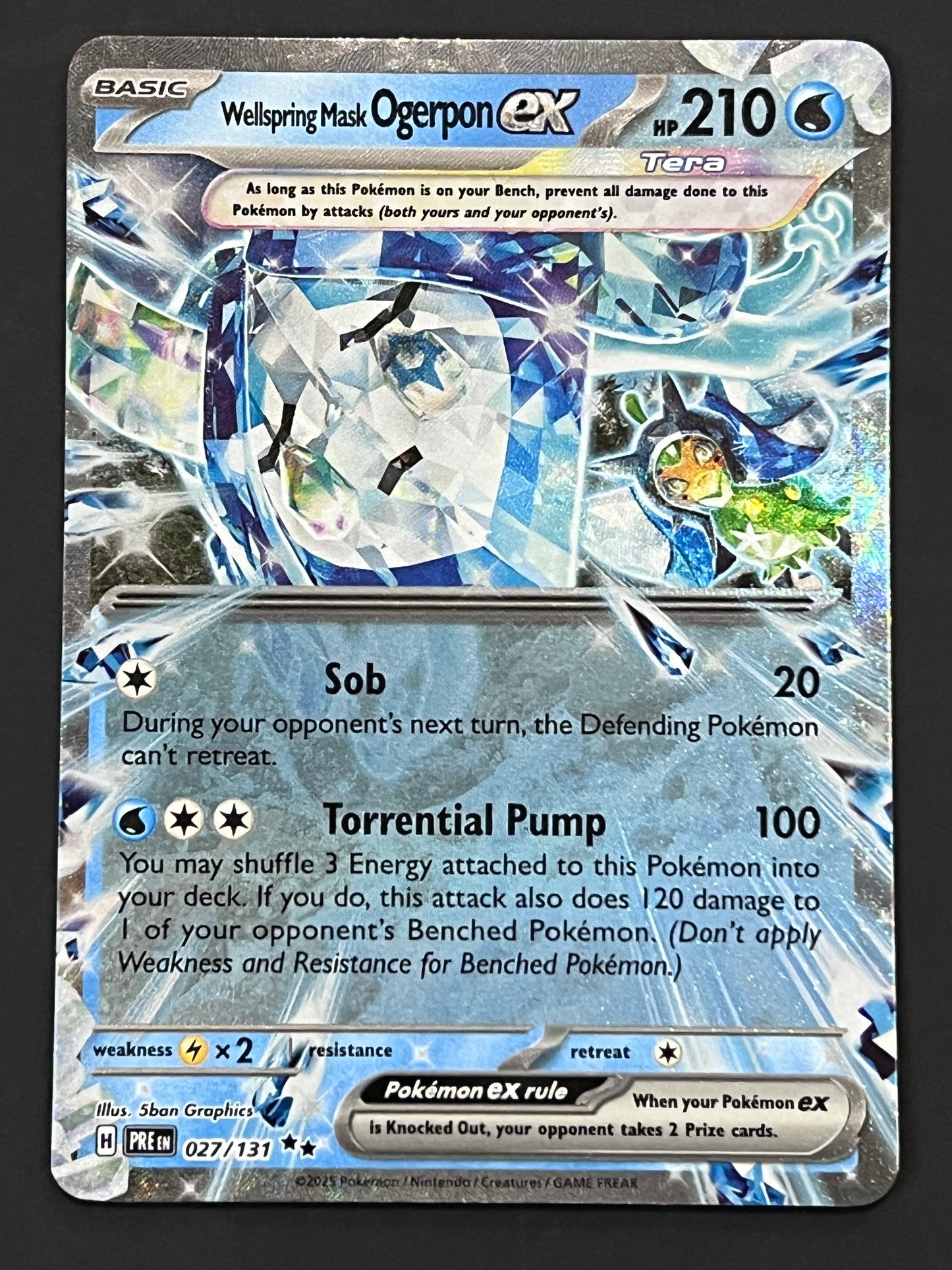 027/131 Wellspring Mask Ogerpon Ex - Pokémon Prismatic Evolutions Double Rare