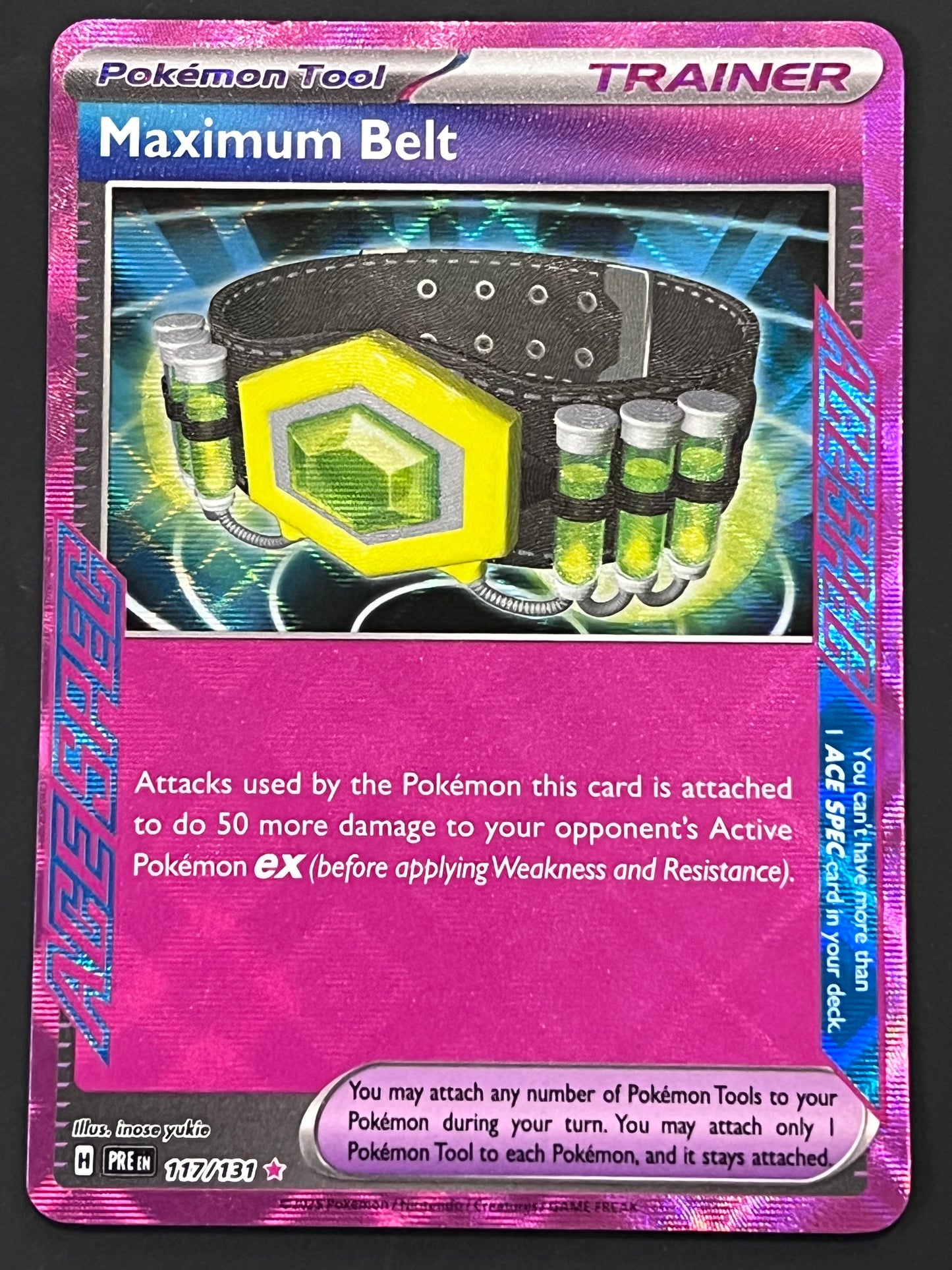 117/131 Maximum Belt - Pokémon Prismatic Evolutions Ace Spec