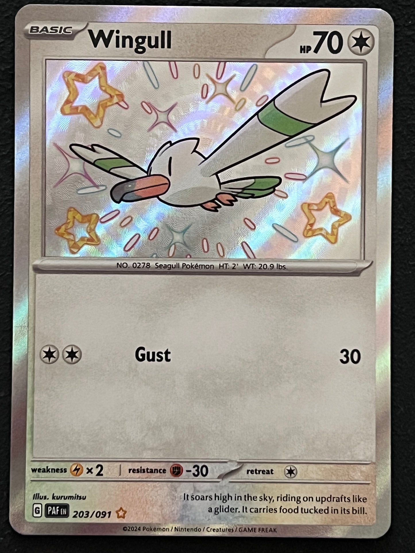 203/091 Wingull - Pokémon Paldean Fates Shiny Rare