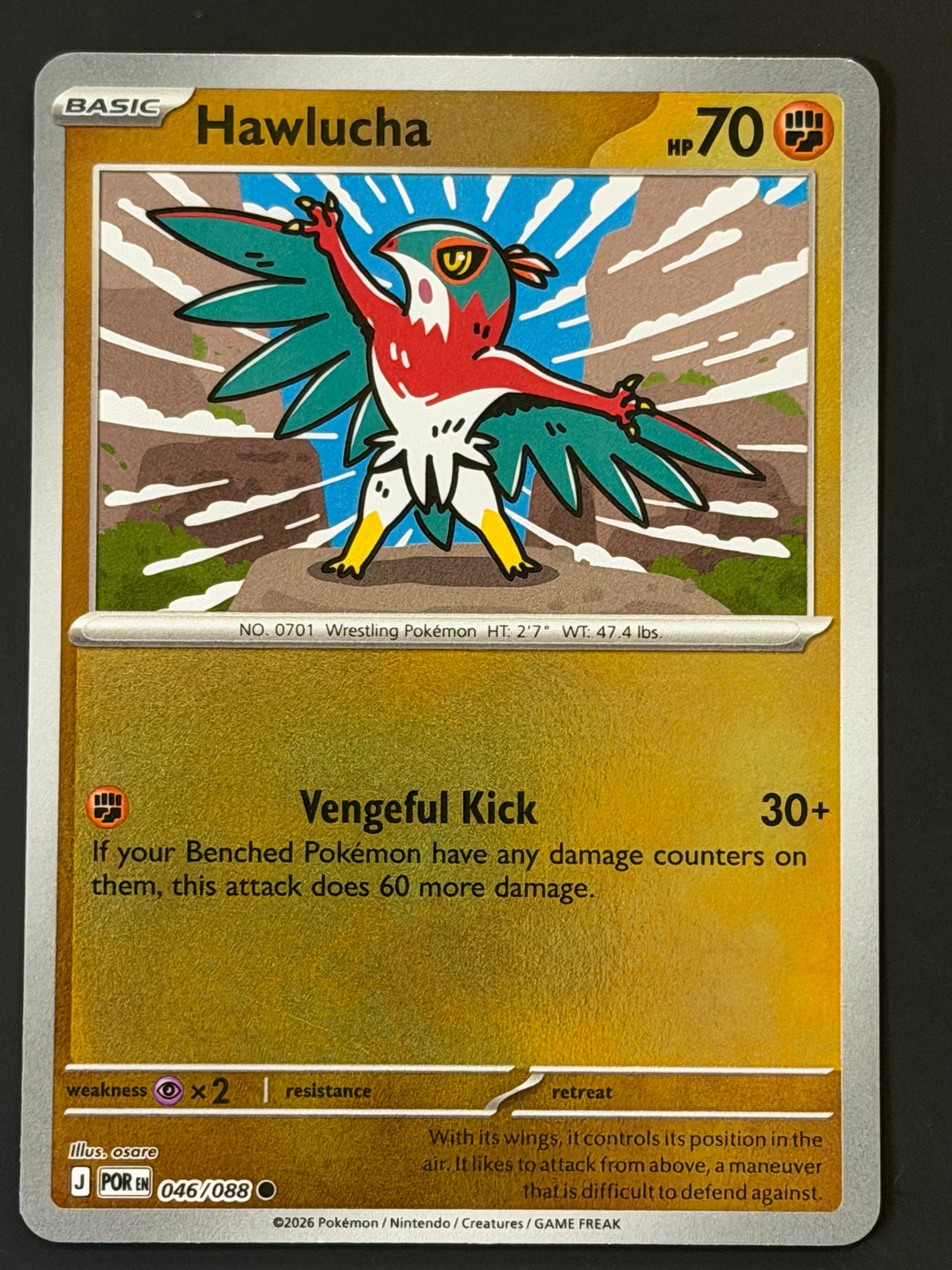 046/088 Hawlucha - Pokémon Perfect Order Common Reverse