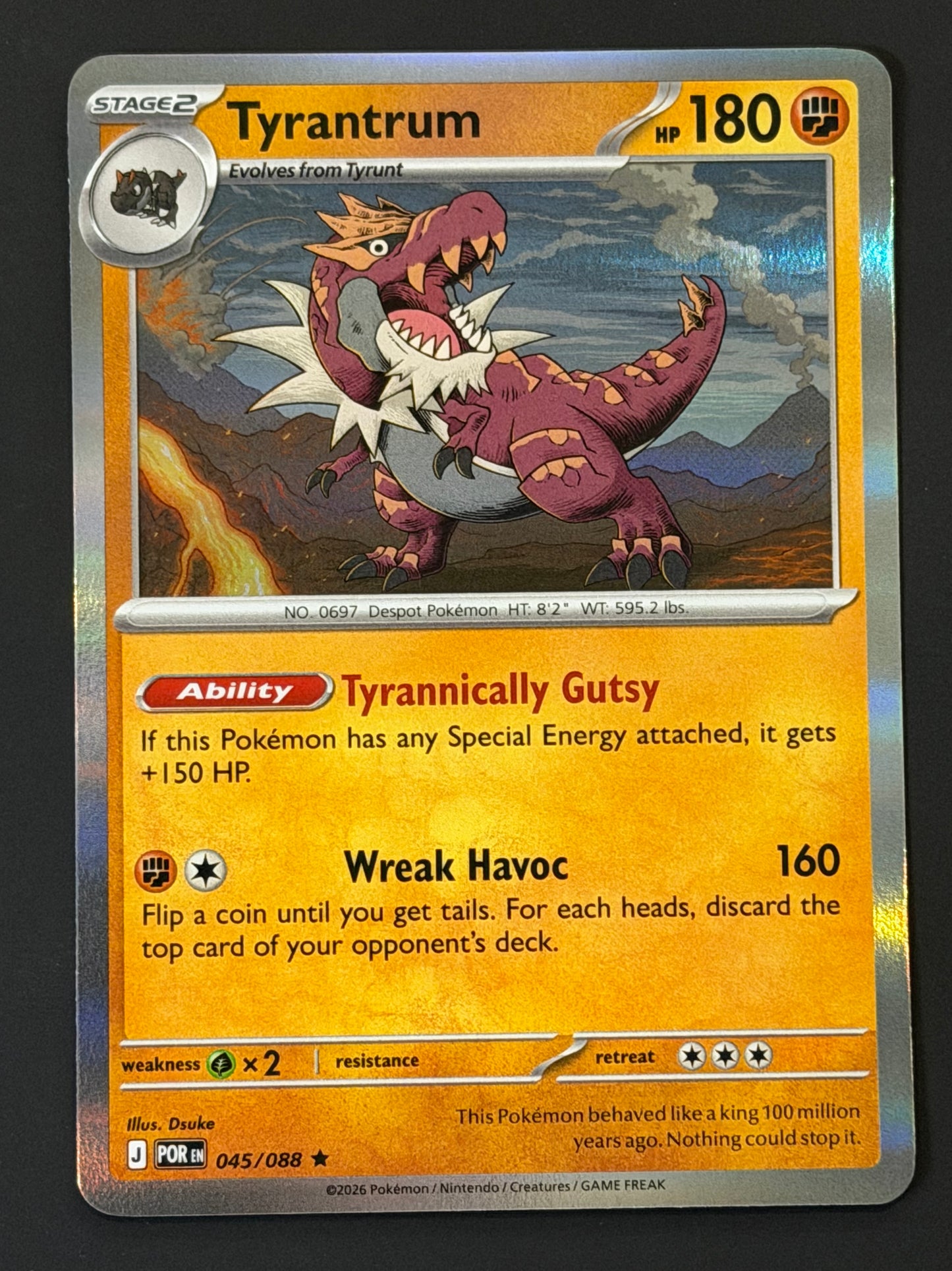 045/088 Tyrantrum - Pokémon Perfect Order Rare Holo