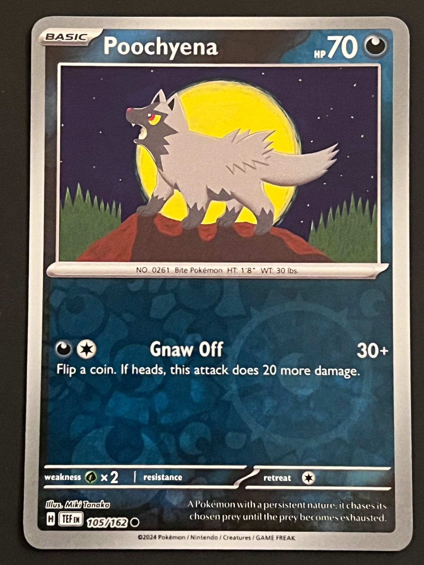 105/162 Poochyena - Pokémon Temporal Forces Common Reverse