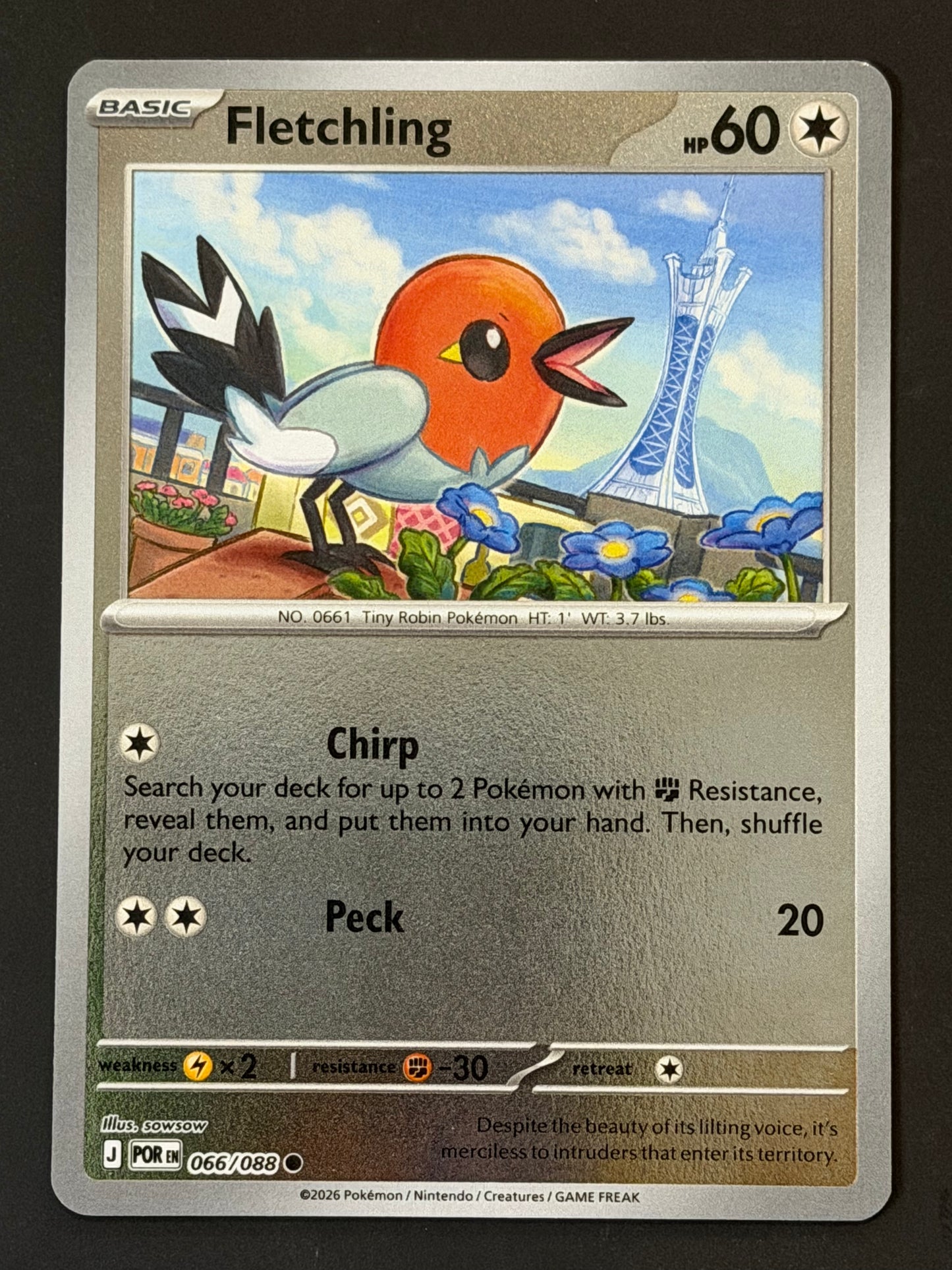 066/088 Fletchling - Pokémon Perfect Order Common Reverse