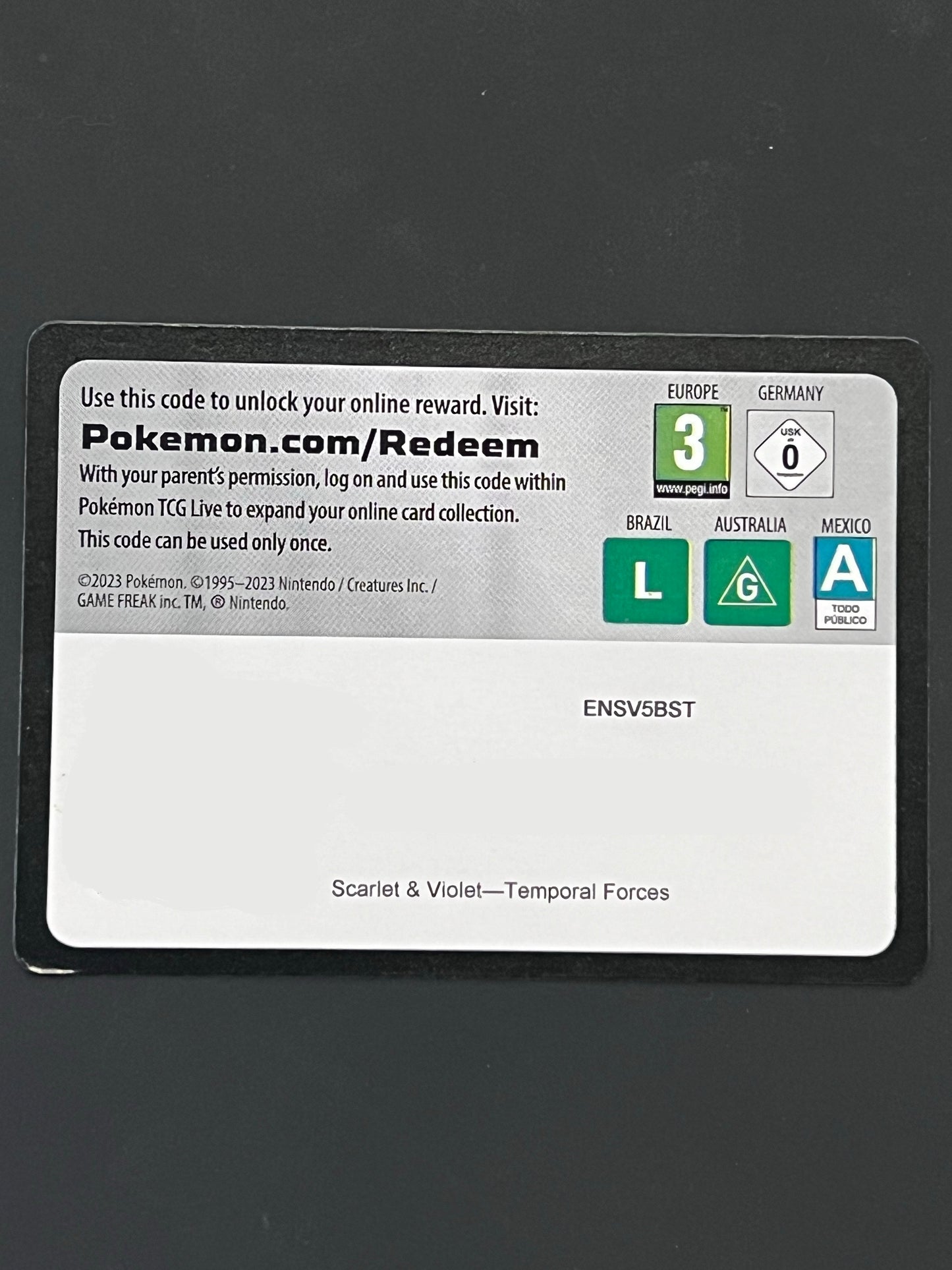 TCG Live Code Card - Pokémon Temporal Forces