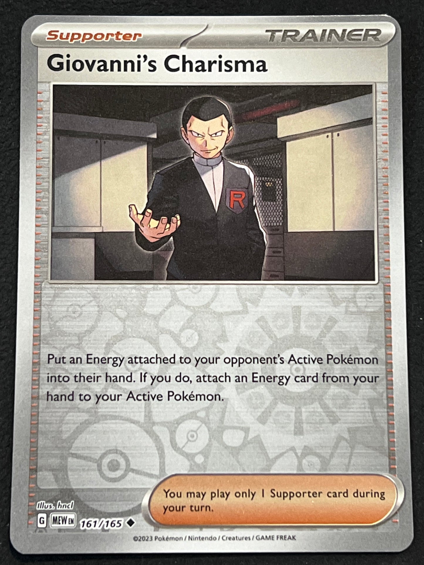 161/165 Giovanni’s Charisma - Pokémon 151 Uncommon Reverse