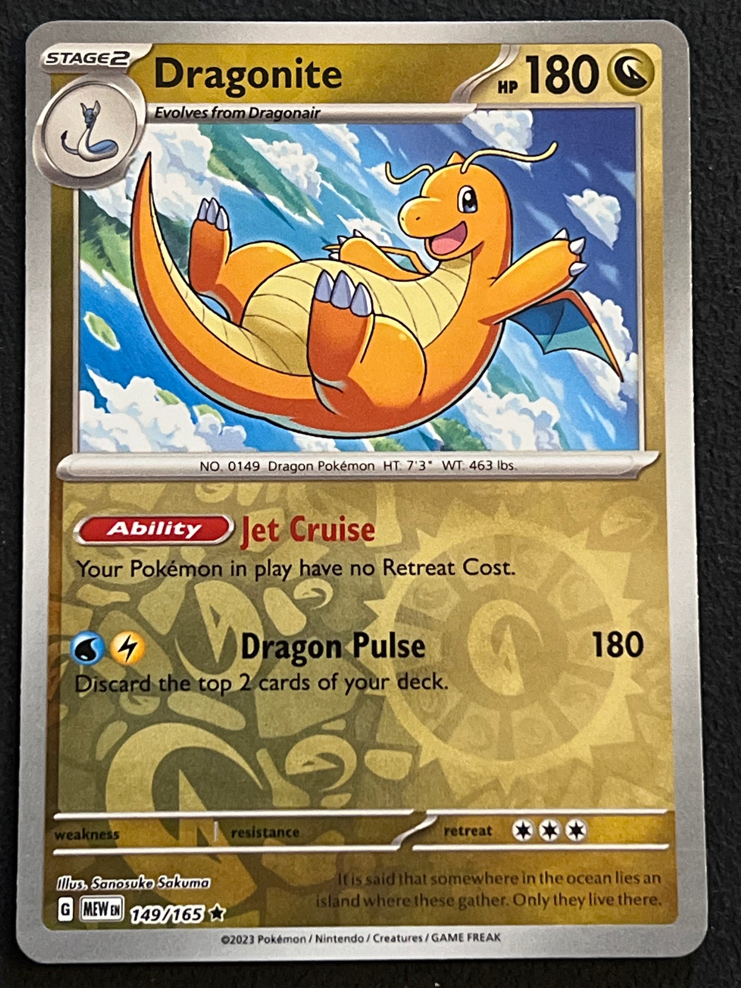 149/165 Dragonite - Pokémon 151 Rare Reverse