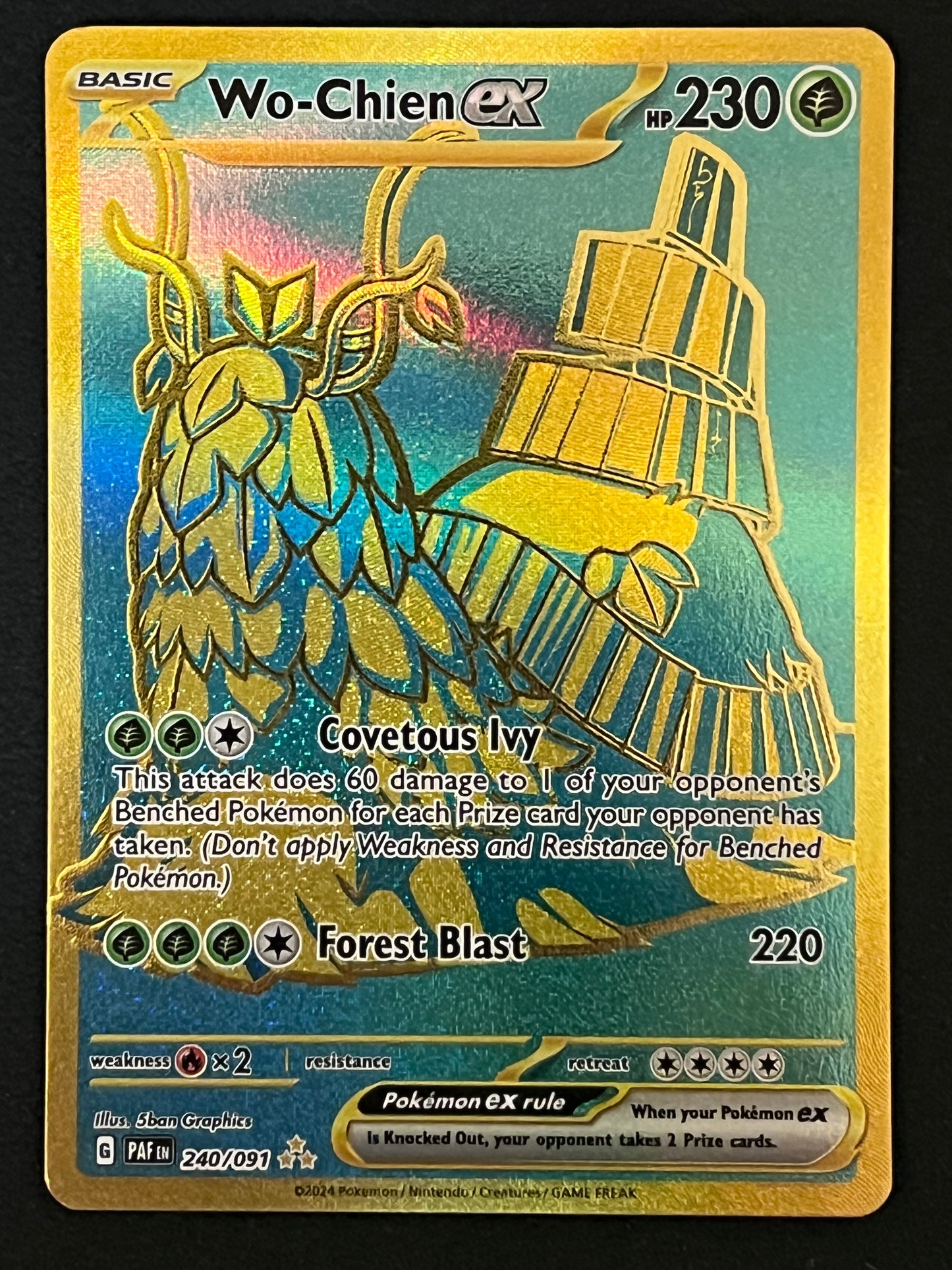 240/091 Wo-Chien Ex - Pokémon Paldean Fates Hyper Rare
