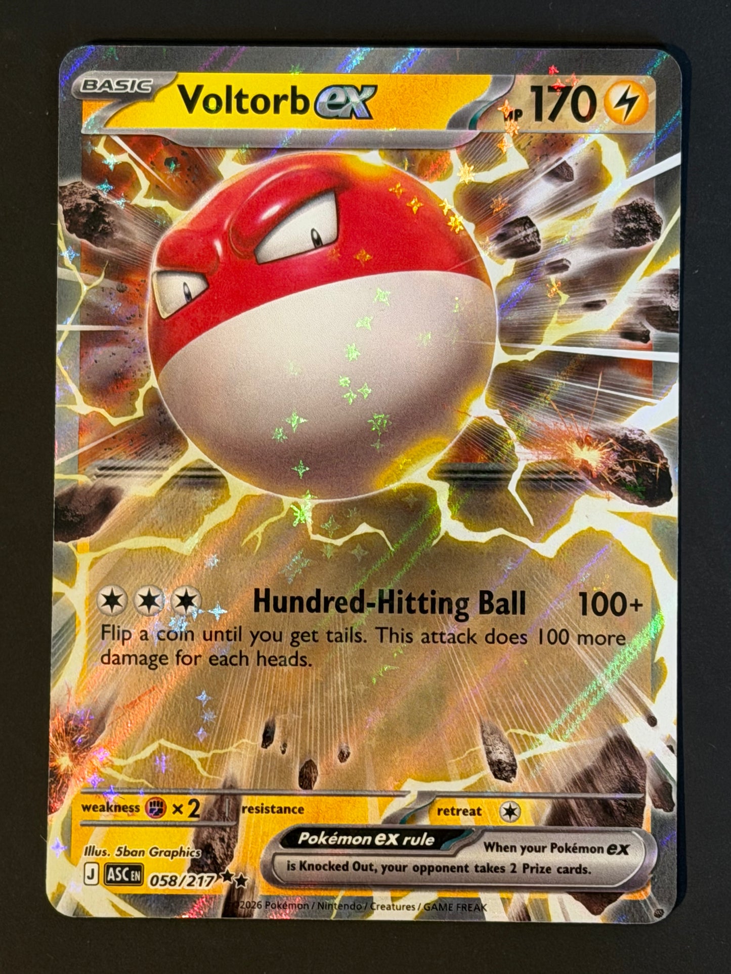058/217 Voltorb ex - Pokémon Ascended Heroes Double Rare