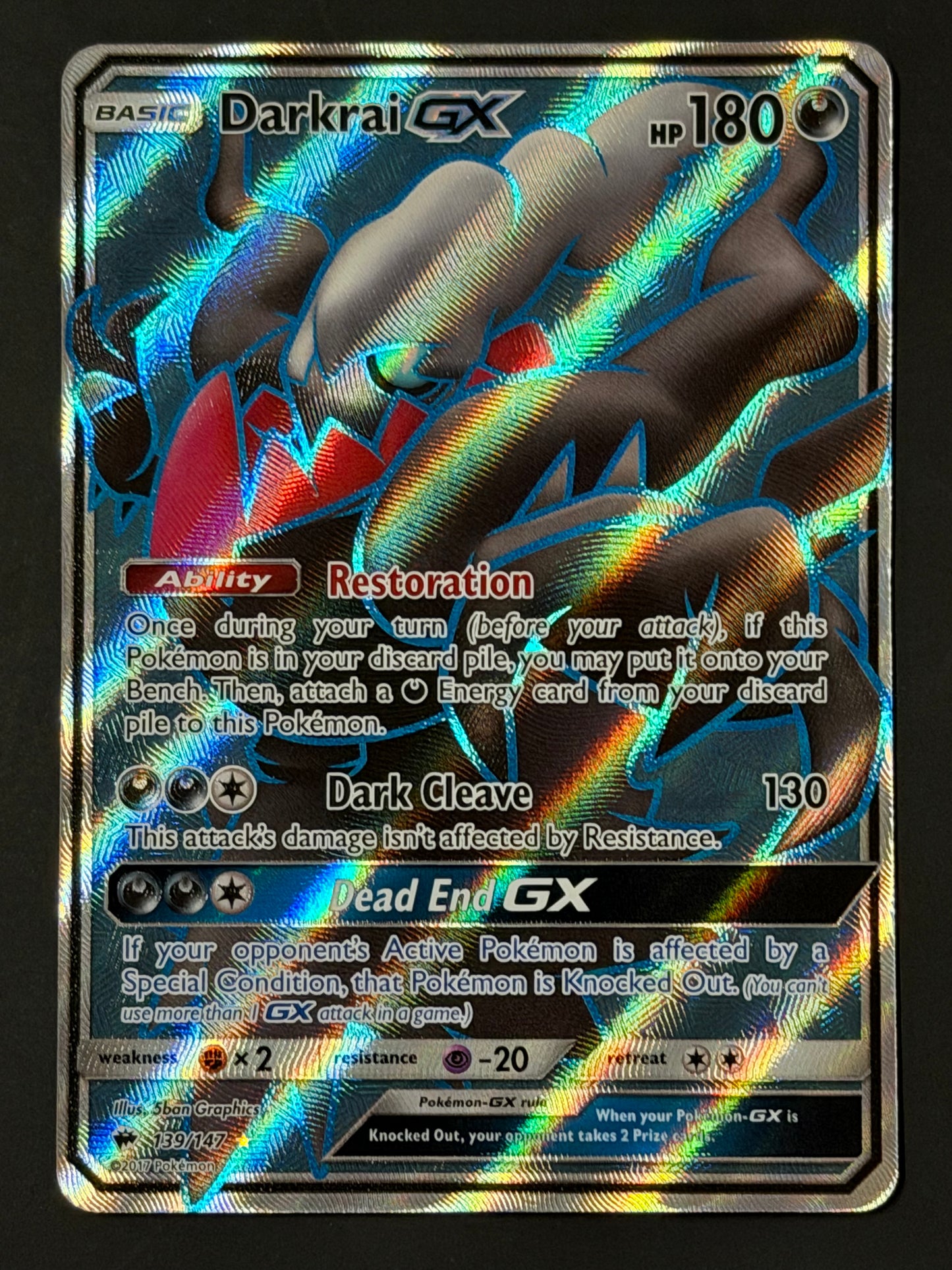 139/147 Darkrai Gx - Pokémon Burning Shadows Full Art