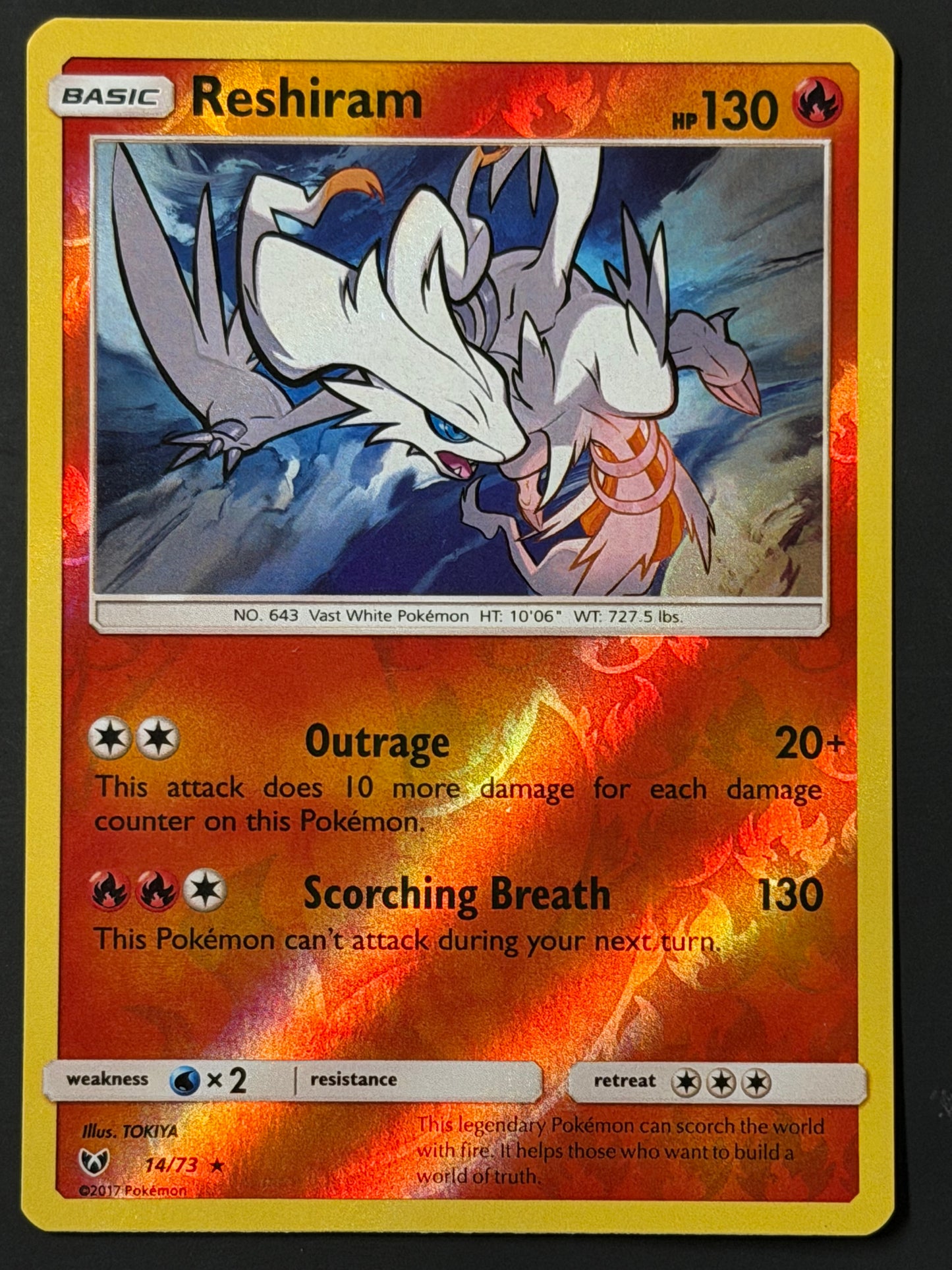 14/73 Reshiram - Pokémon Shining Legends Rare Reverse