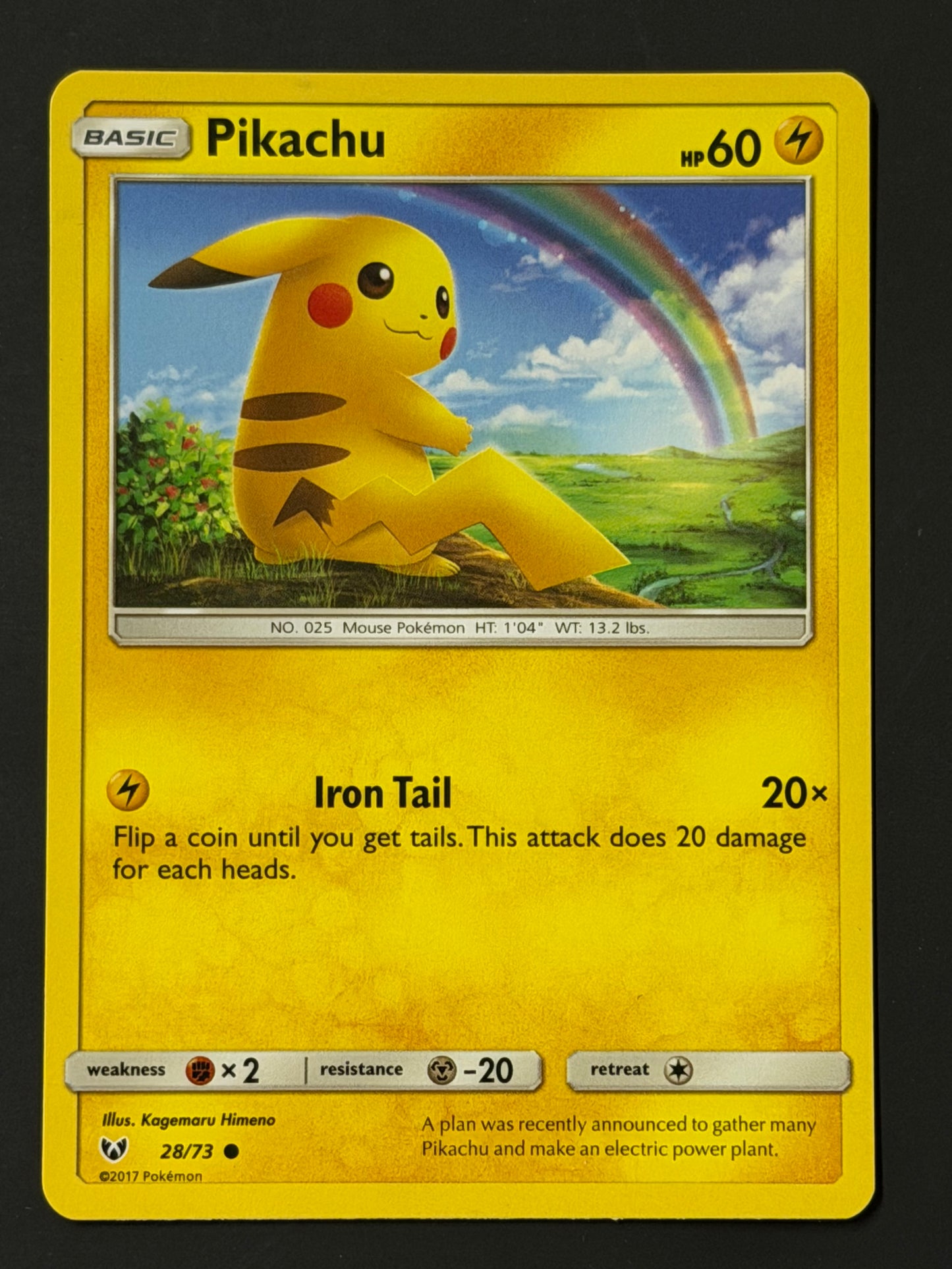 28/73 Pikachu - Pokémon Shining Legends Common