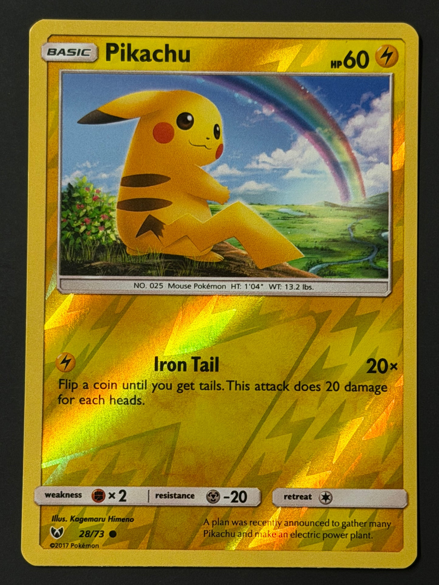 28/73 Pikachu - Pokémon Shining Legends Common Reverse