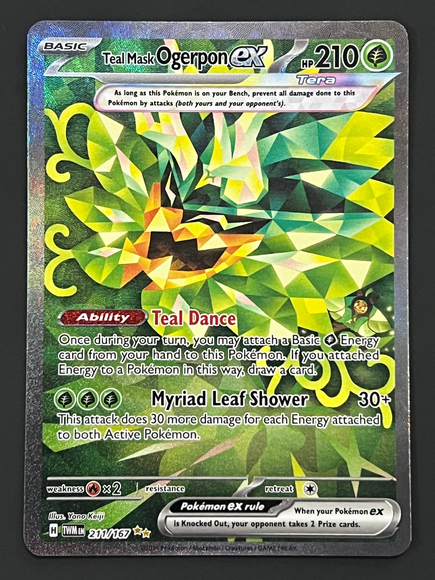 211/167 Teal Mask Ogerpon Ex - Pokémon Twilight Masquerade Special Illustration Rare
