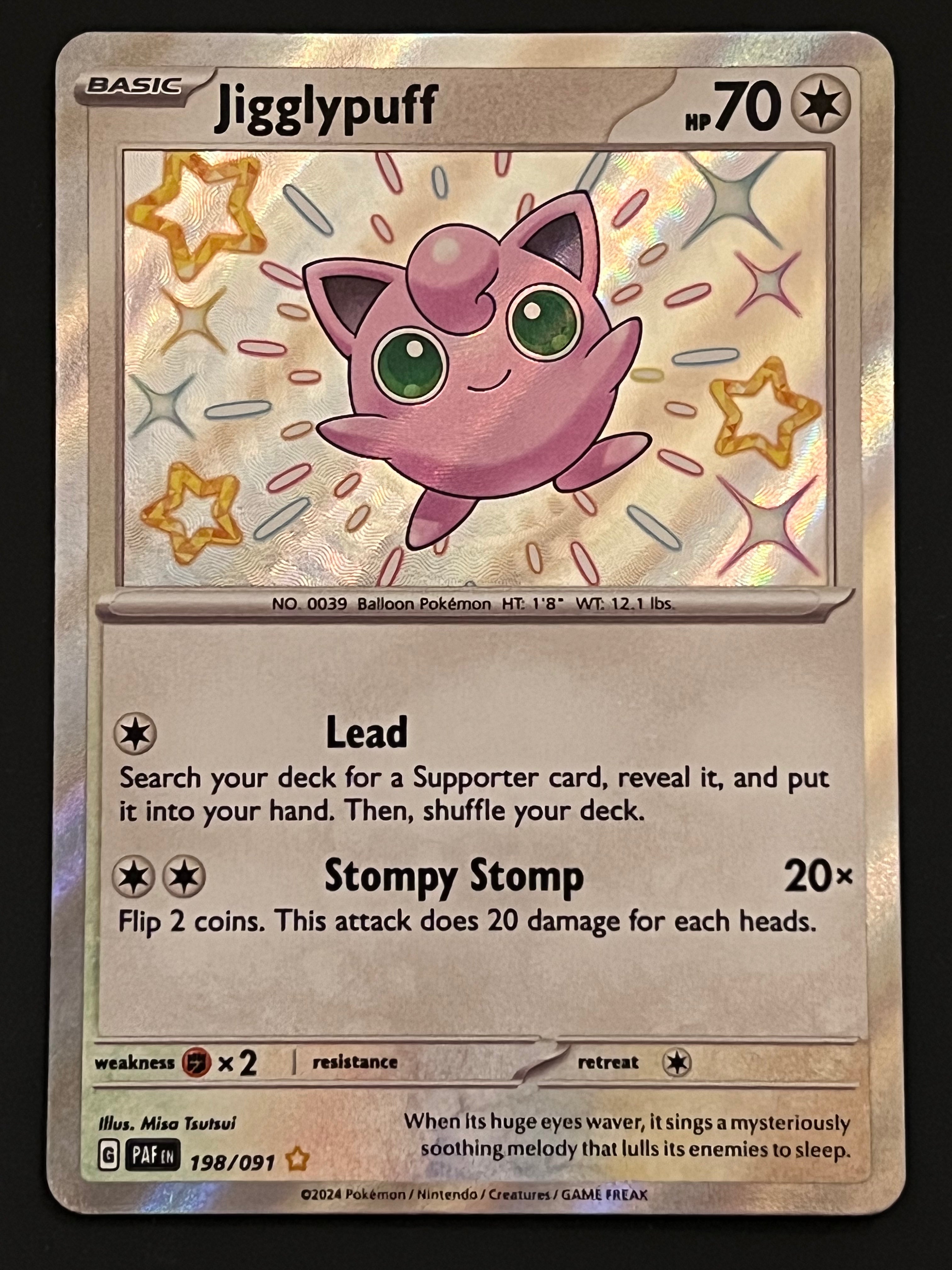 198/091 Jigglypuff - Pokmon Paldean Fates Shiny Rare Jarvvos 198/091 Jigglypuff - Pokmon Paldean Fates Shiny Rare Jarvvos