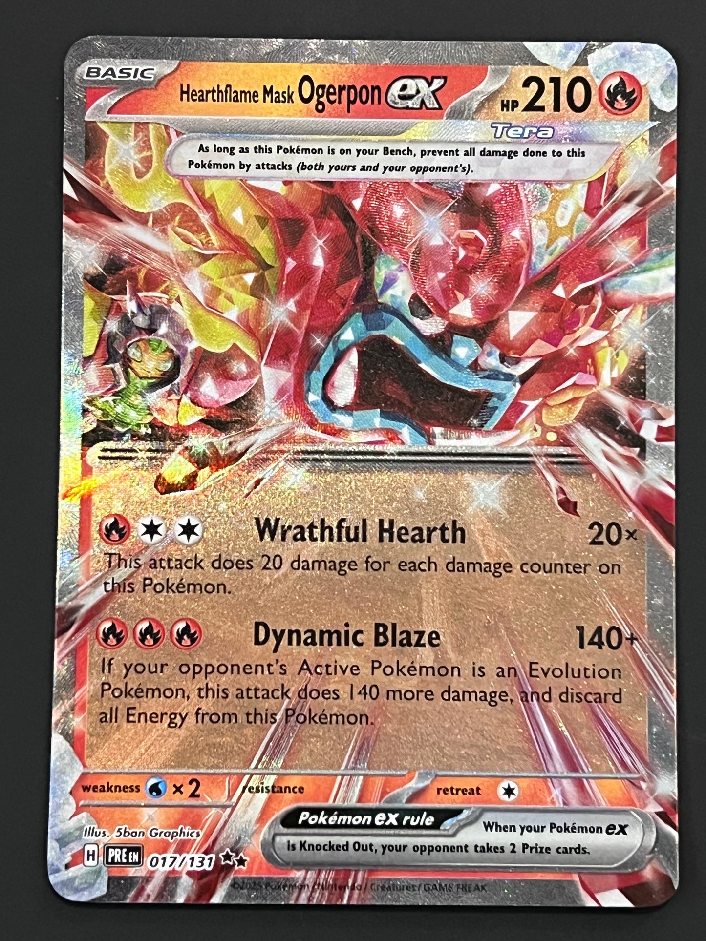 017/131 Hearthflame Mask Ogerpon Ex - Pokémon Prismatic Evolutions Double Rare