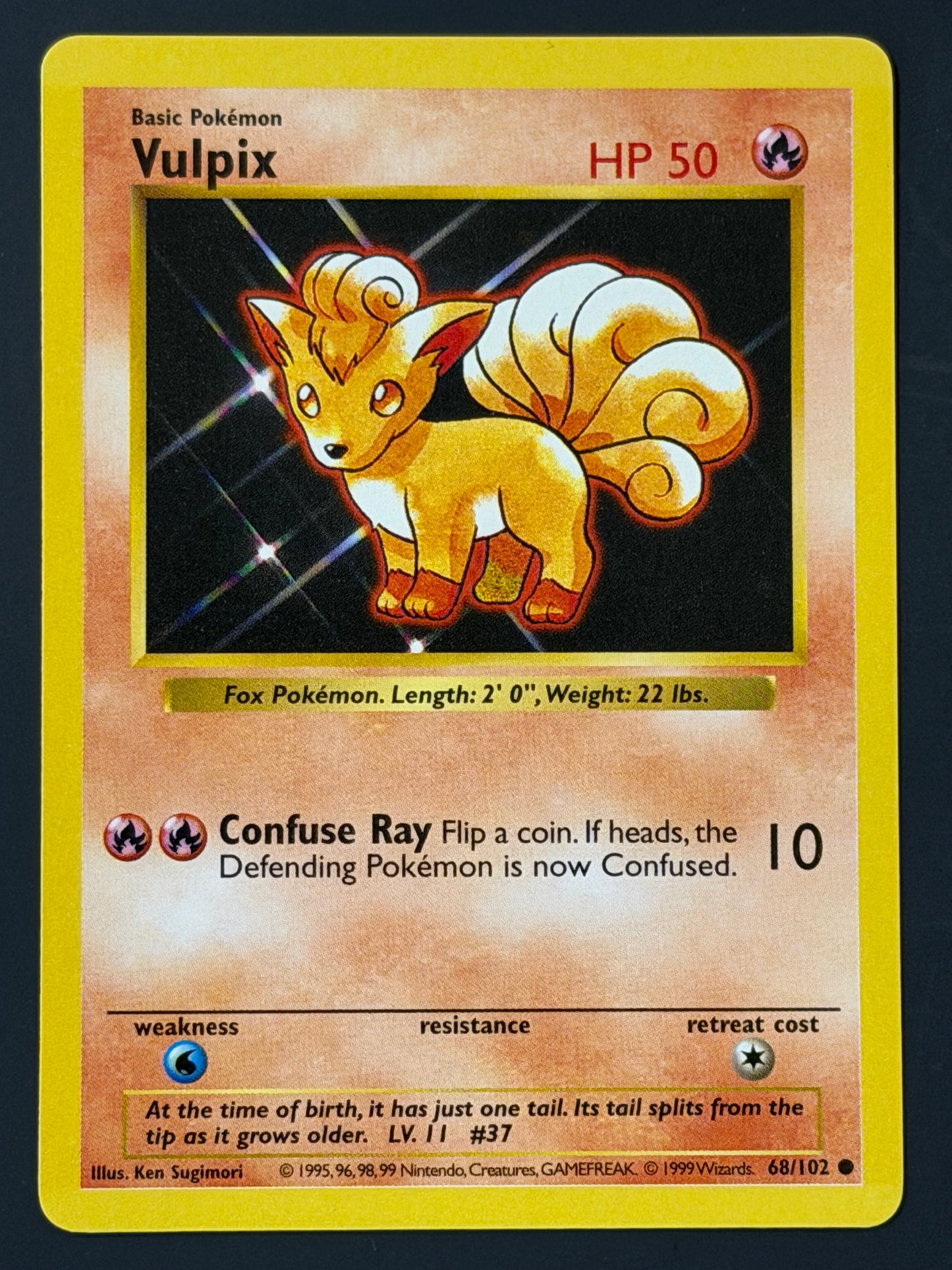 068/102 Vulpix - Pokémon Shadowless Base Common