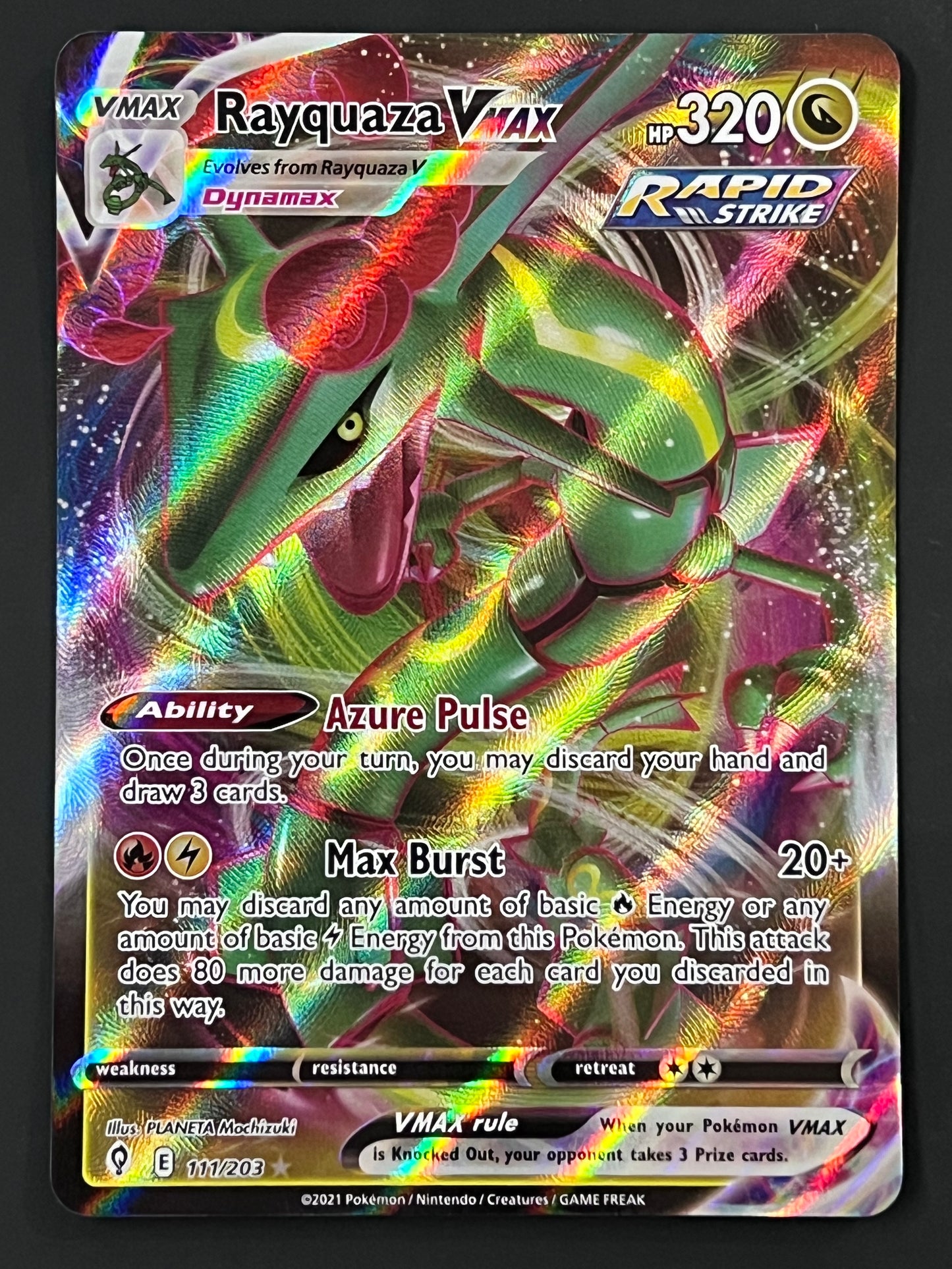 111/203 Rayquaza VMax - Evolving Skies Ultra Rare
