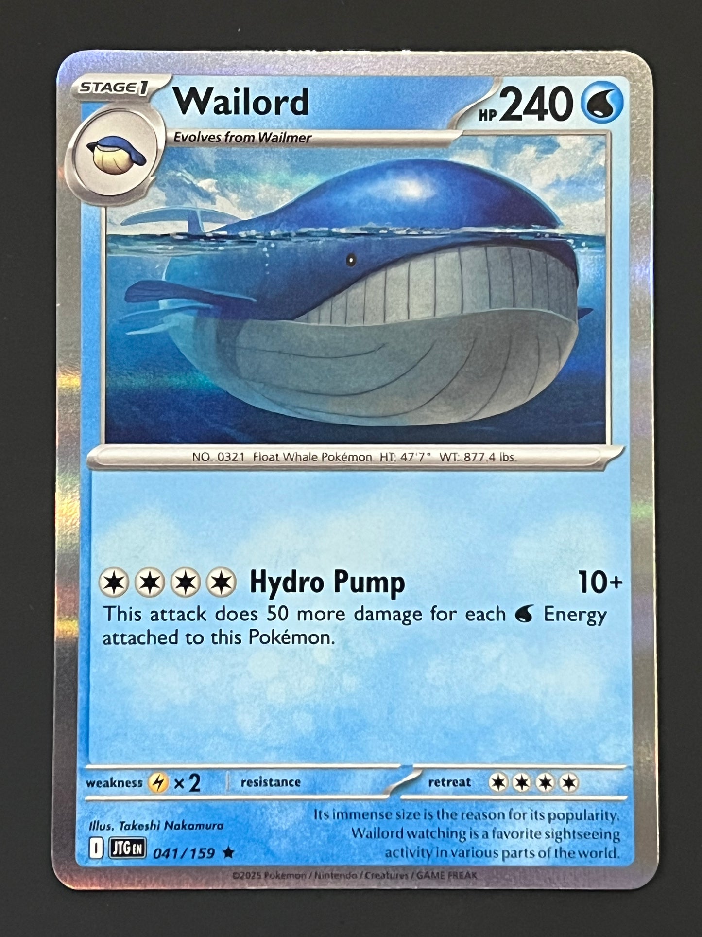 041/159 Wailord - Pokémon Journey Together Rare Holo