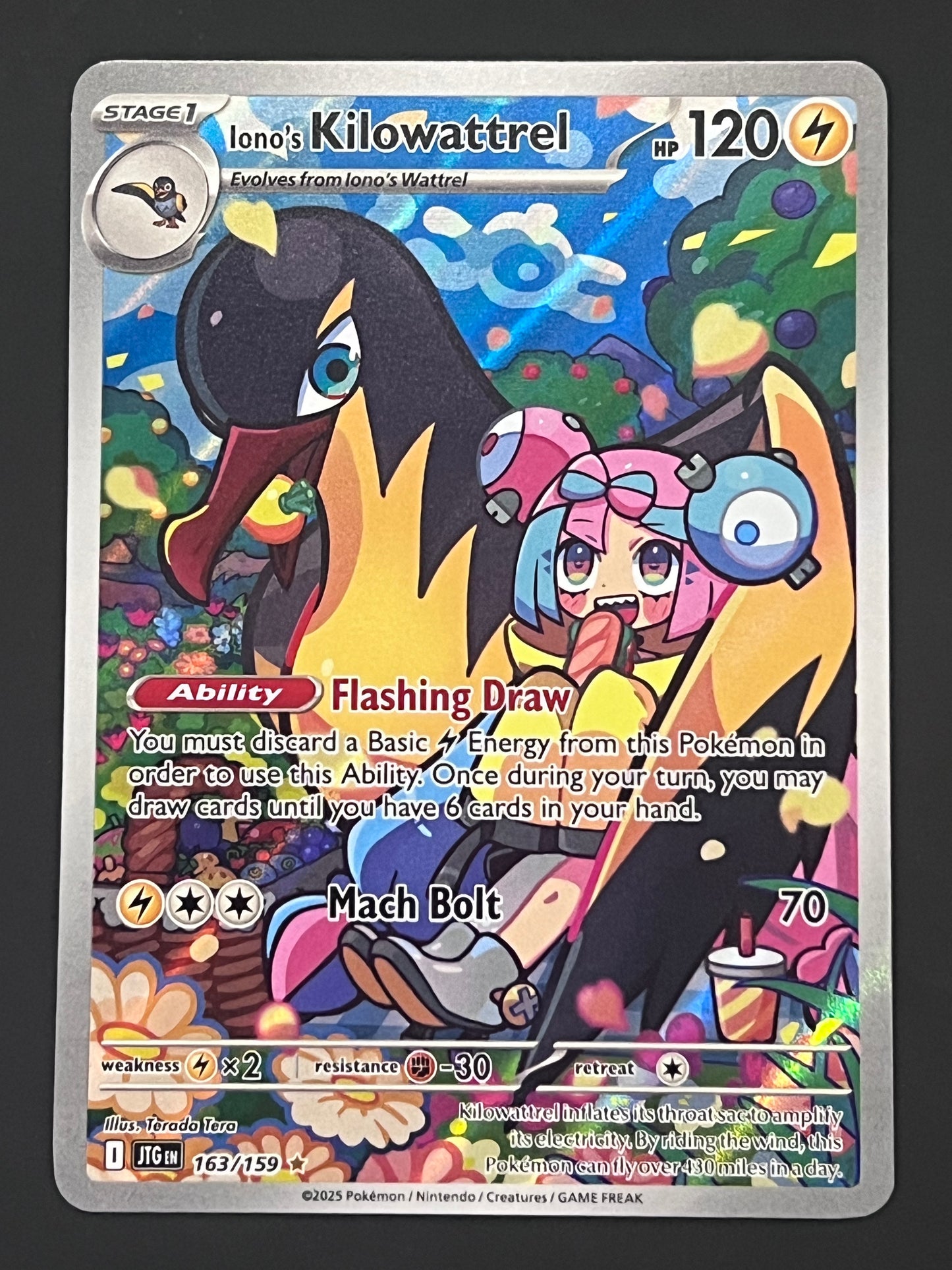 163/159 Iono’s Kilowattrel - Pokémon Journey Together Illustration Rare