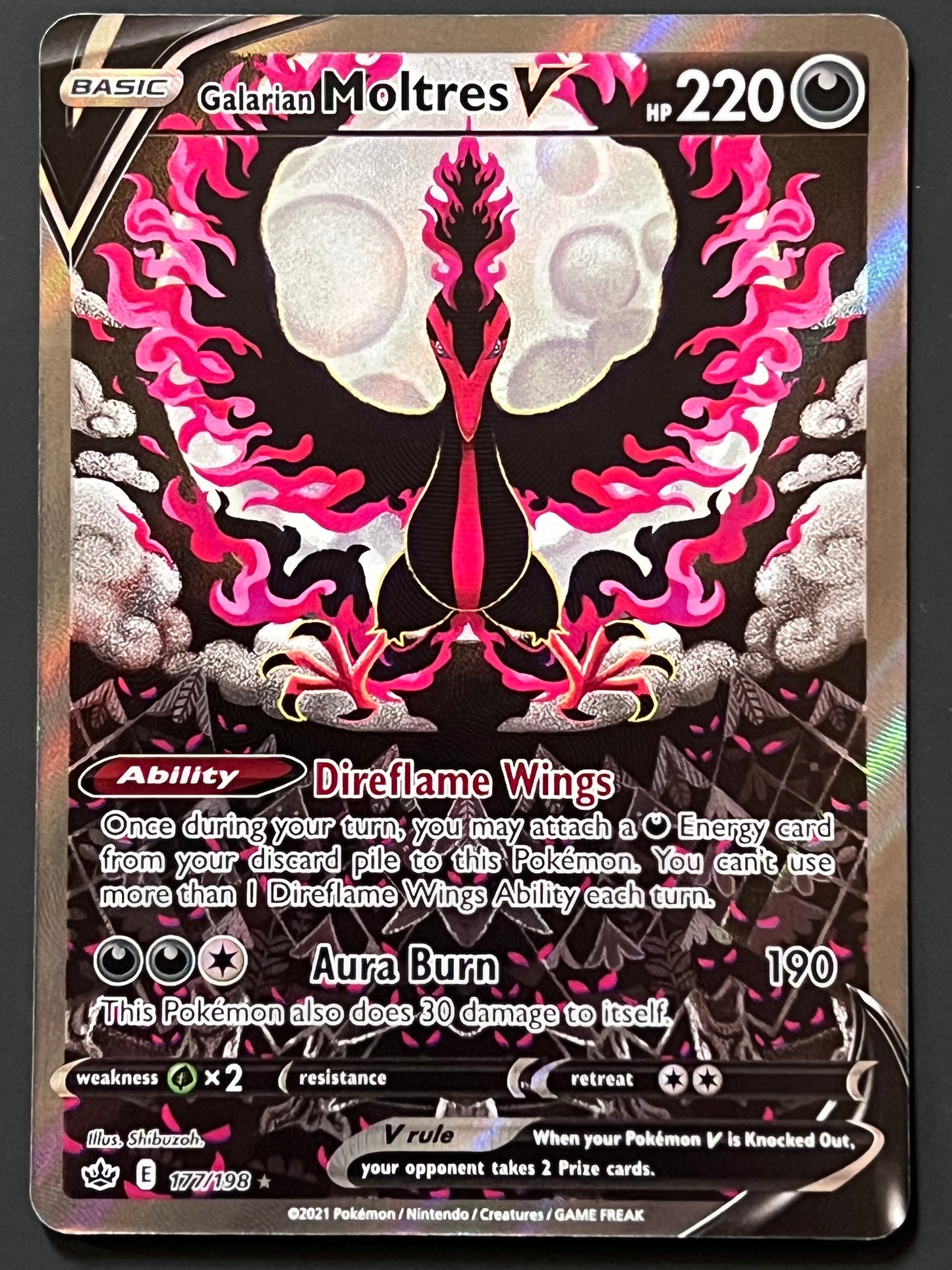 177/198 Galarian Moltres V - Pokémon Chilling Reign Alternate Full Art