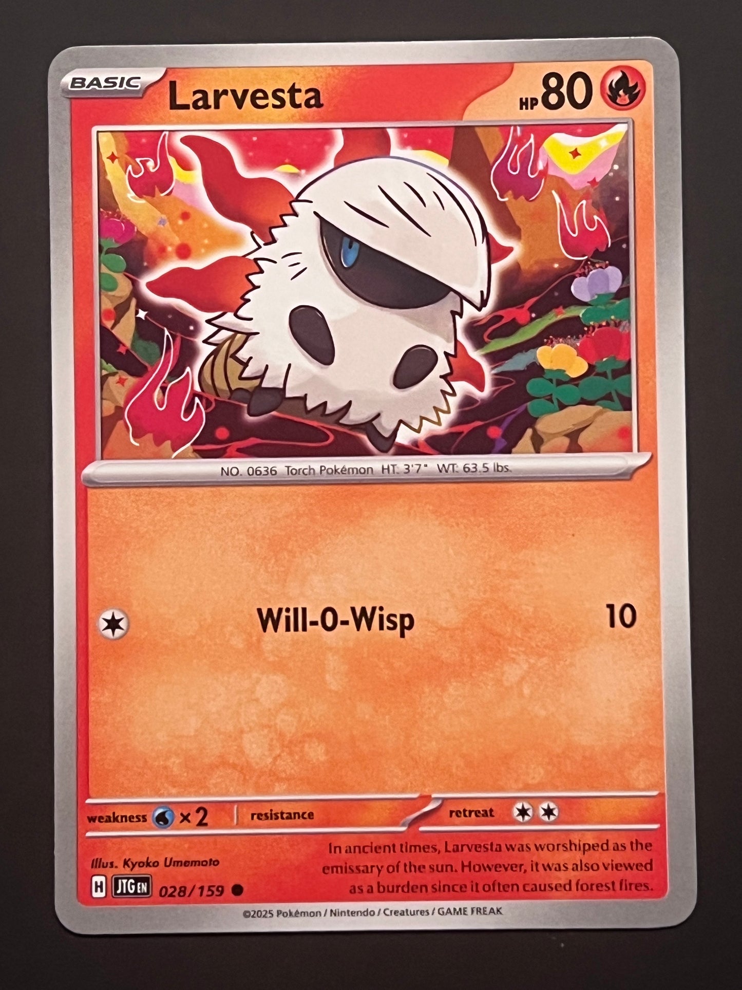 028/159 Larvesta - Pokémon Journey Together Common