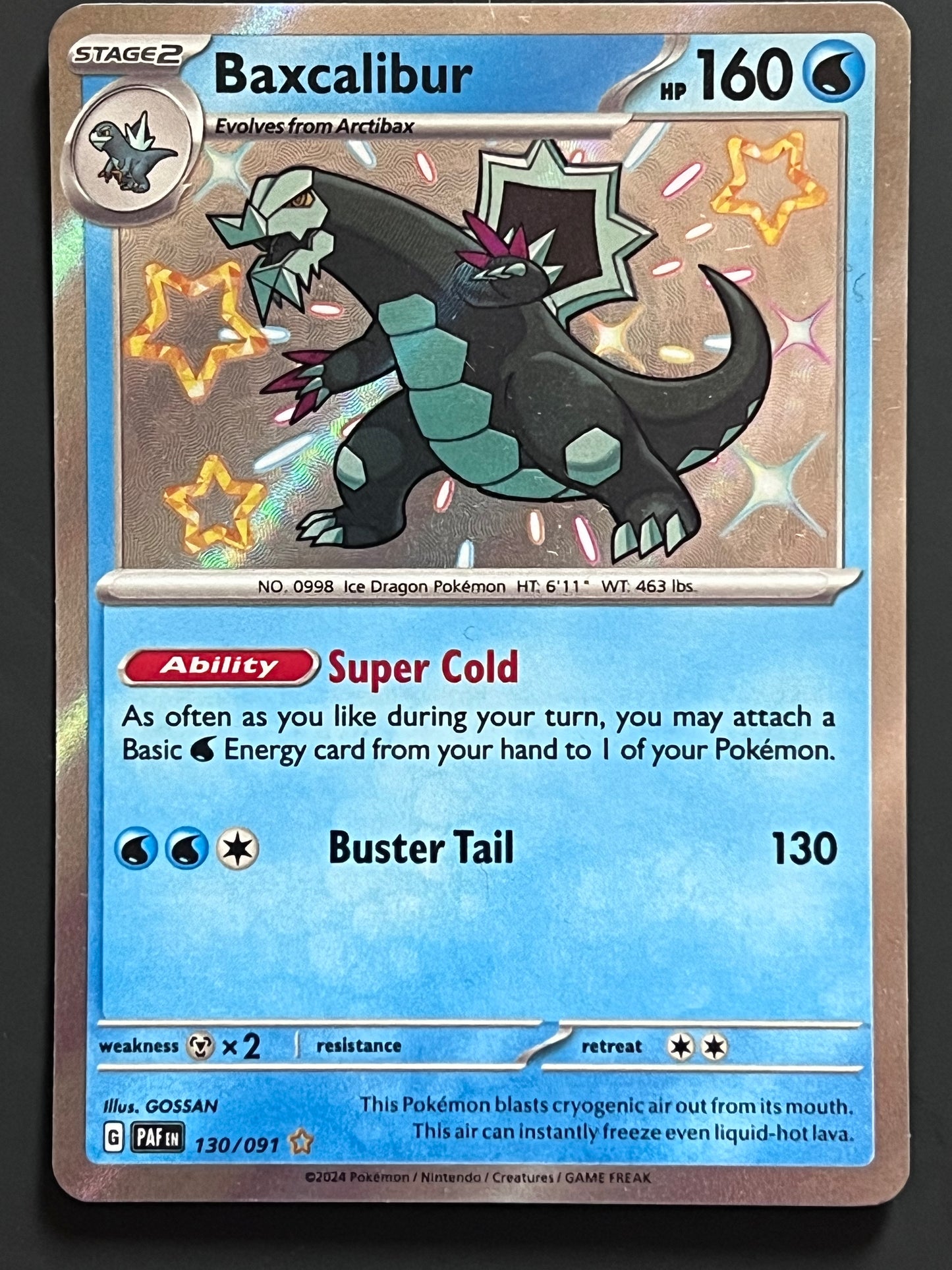 130/091 Baxcalibur - Pokémon Paldean Fates Shiny Rare