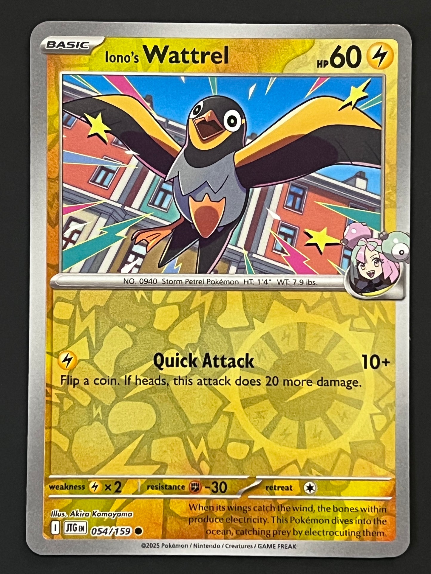 054/159 Iono’s Wattrel - Pokémon Journey Together Common Reverse