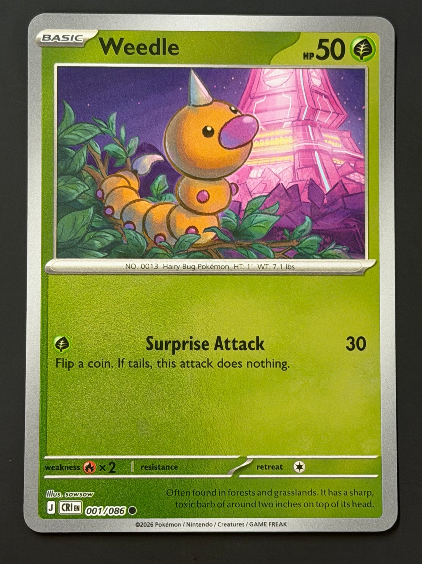 001/086 Weedle - Pokémon Chaos Rising Common Reverse