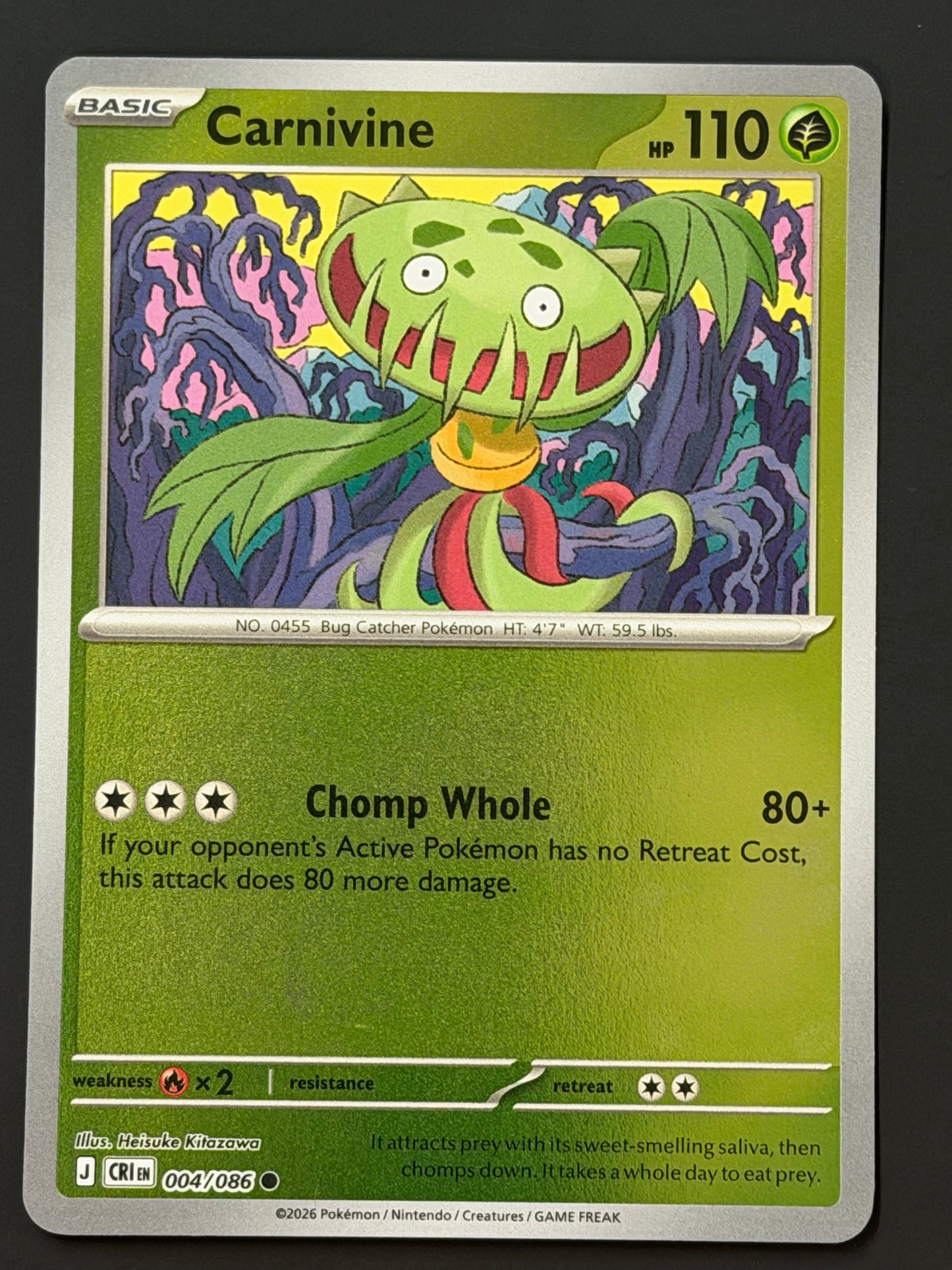 004/086 Carnivine - Pokémon Chaos Rising Common Reverse