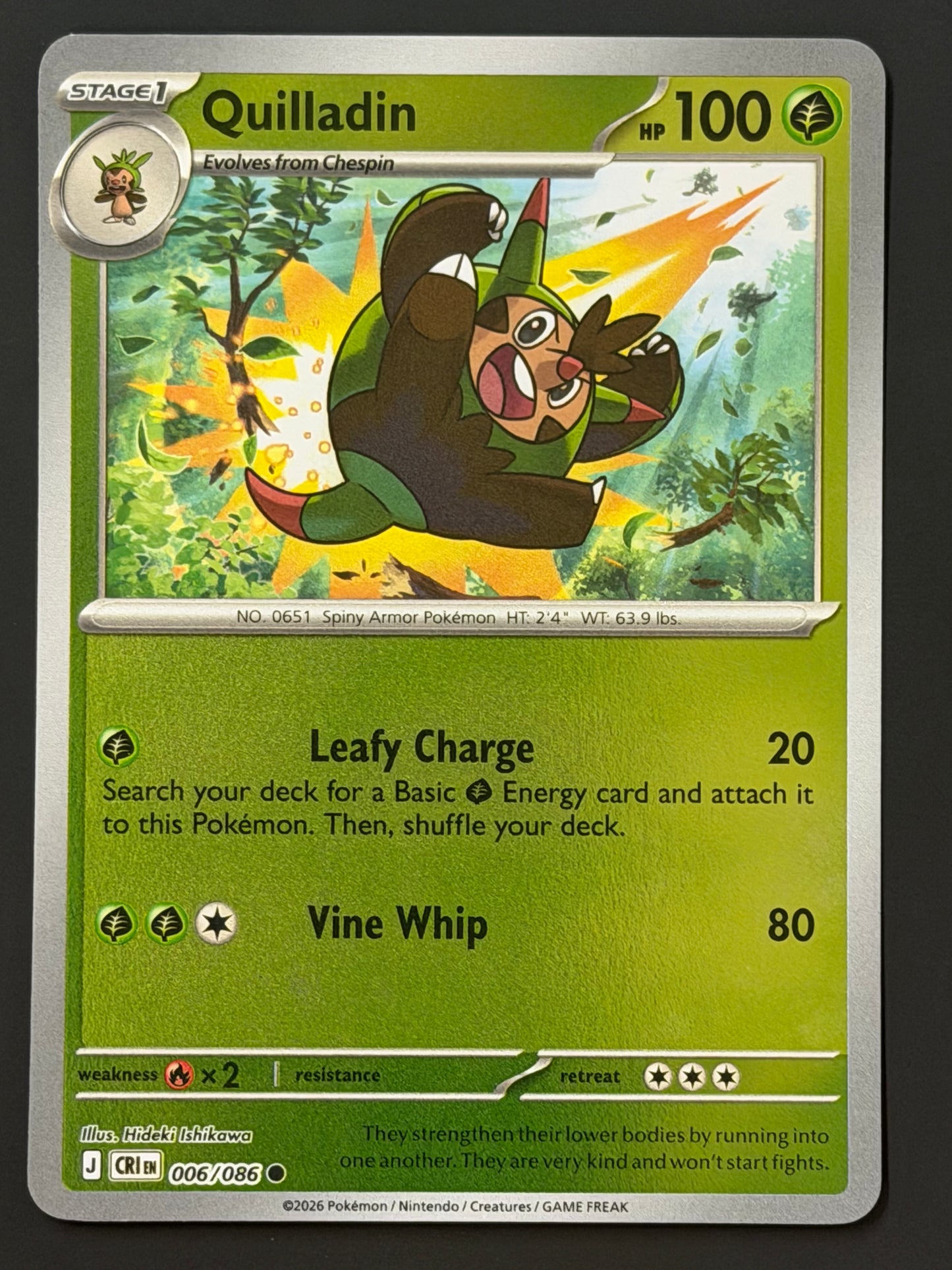 006/086 Quilladin - Pokémon Chaos Rising Common Reverse