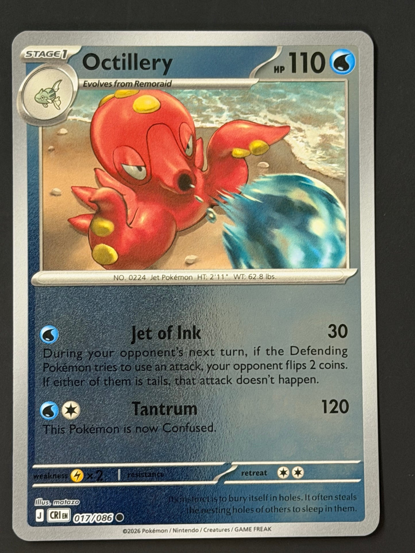 017/086 Octillery - Pokémon Chaos Rising Common Reverse