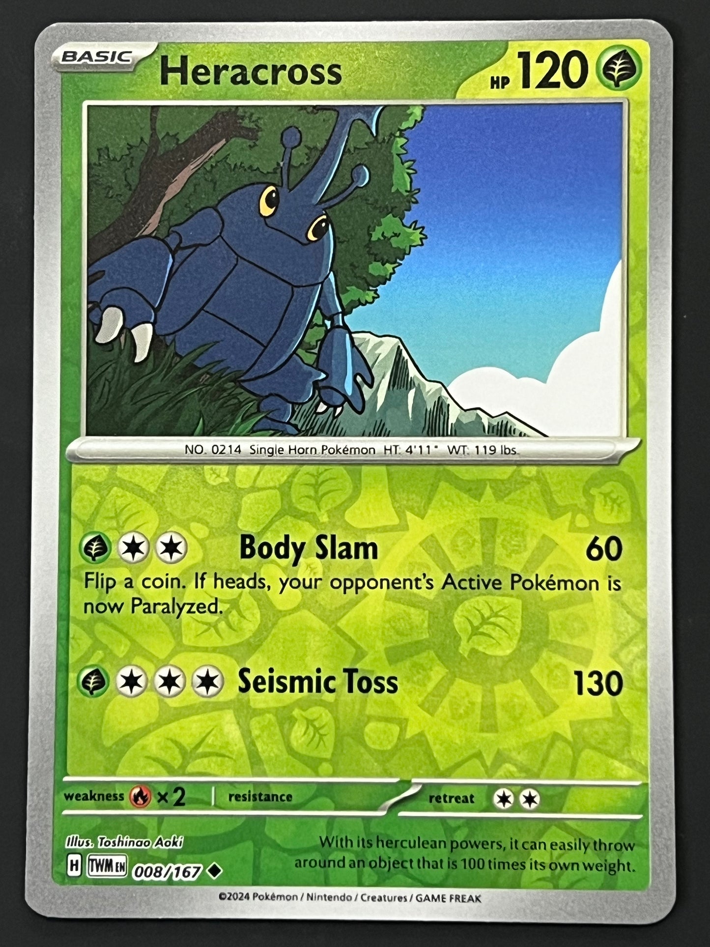 008/167 Heracross - Pokémon Twilight Masquerade Uncommon Reverse