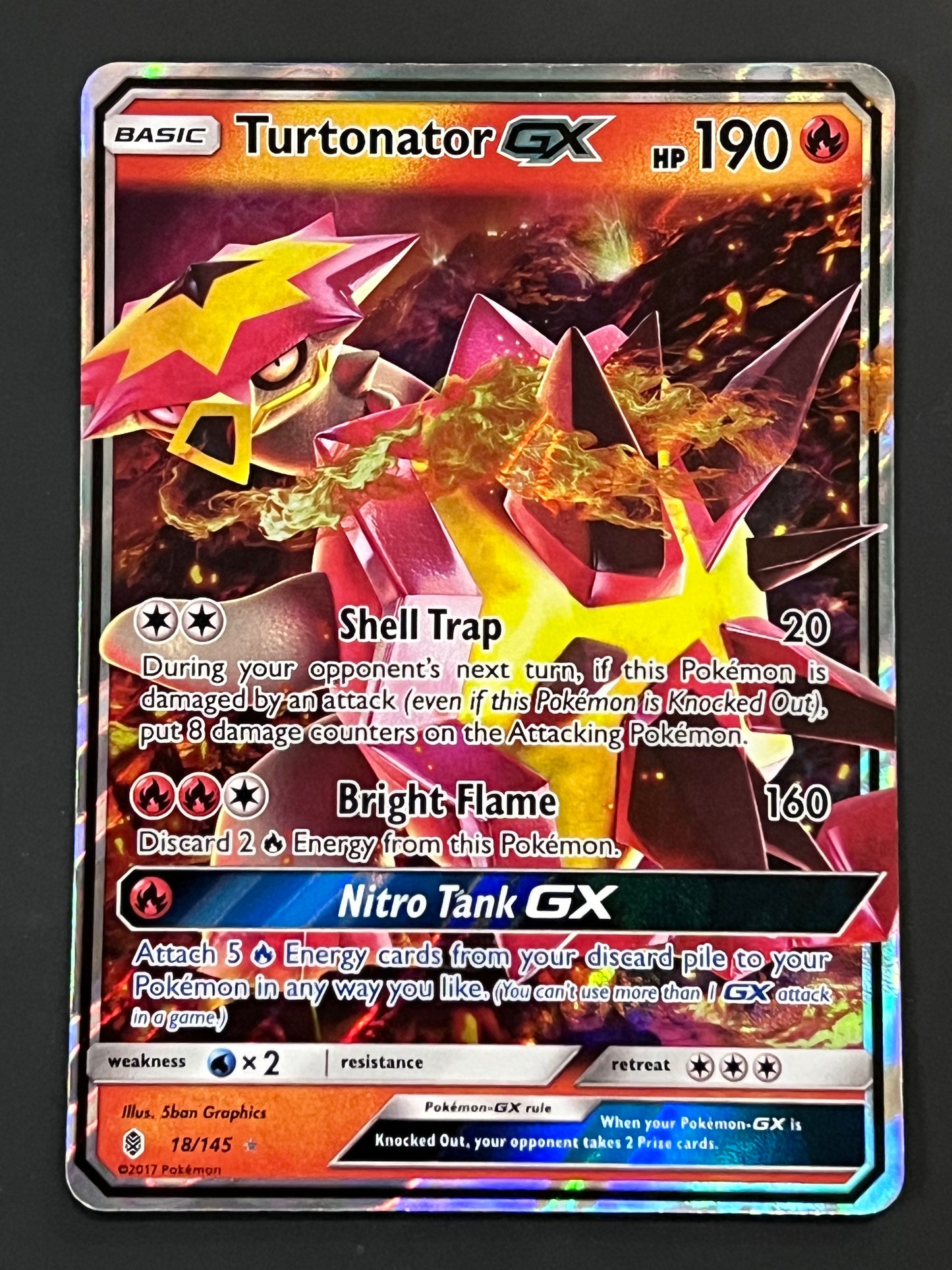 018/145 Turtonator Gx - Pokémon Guardians Rising Ultra Rare