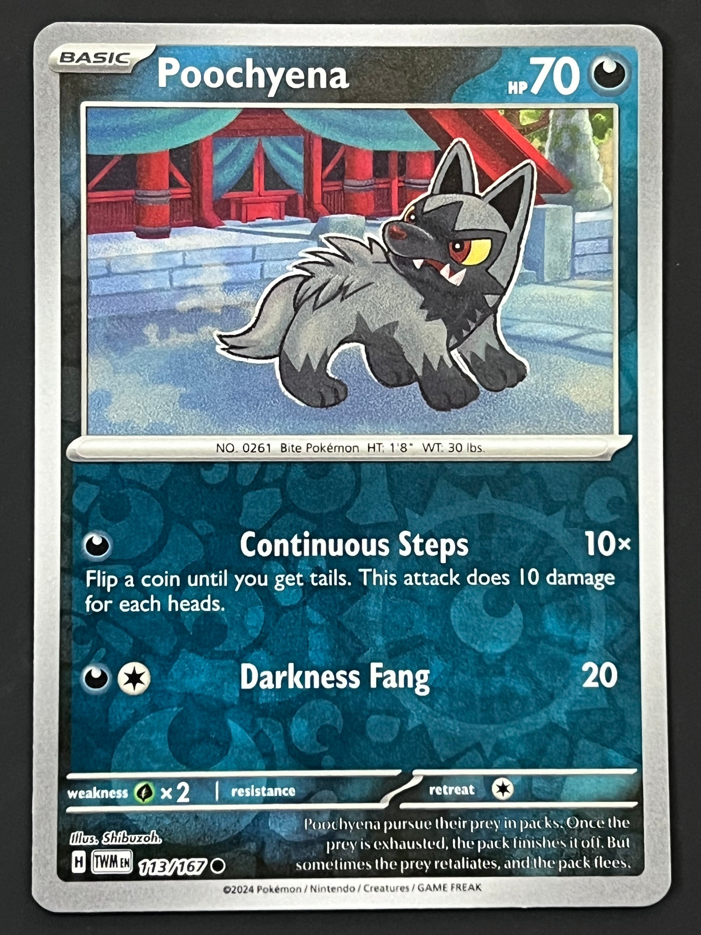 113/167 Poochyena - Pokémon Twilight Masquerade Common Reverse