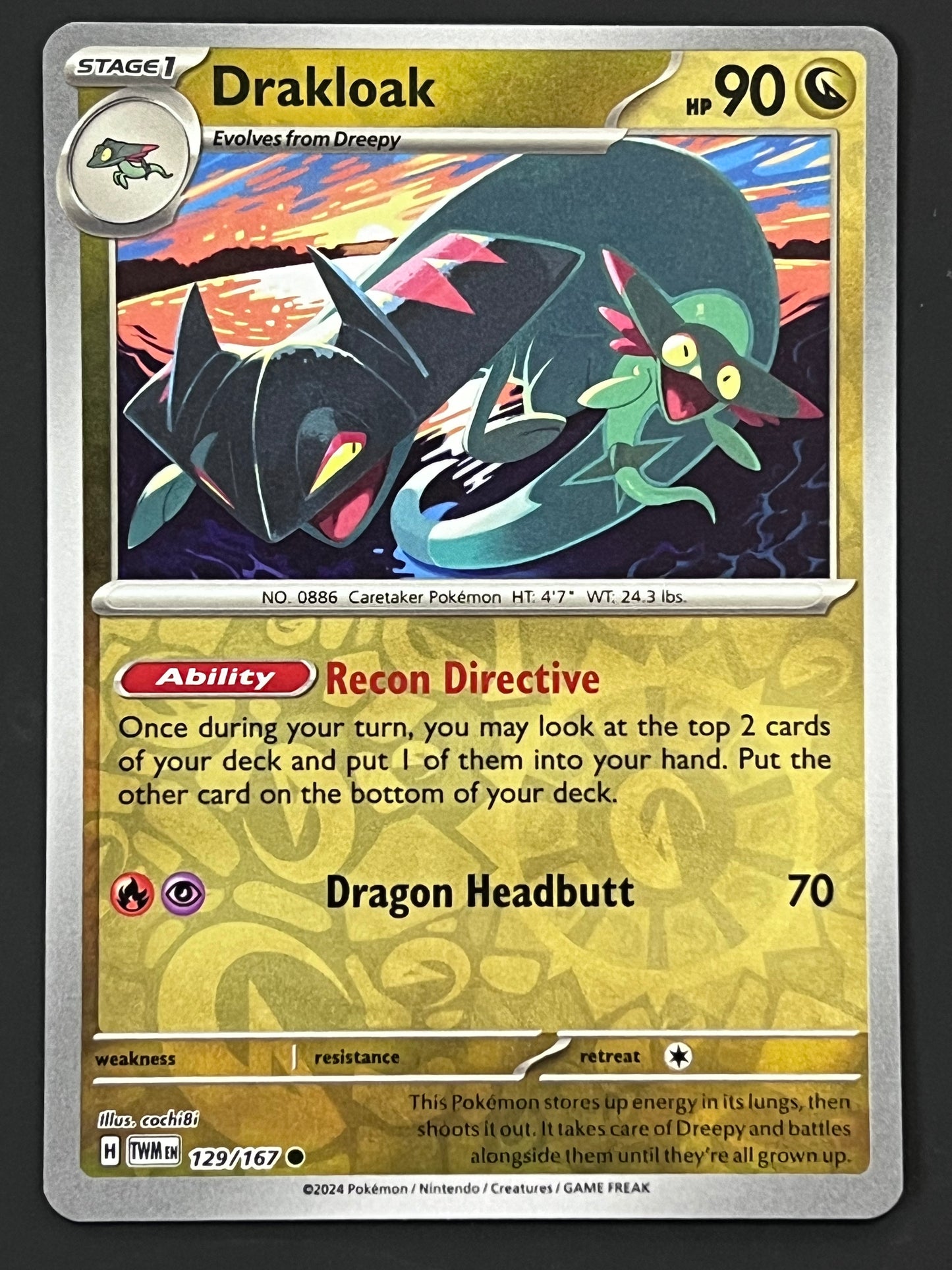 129/167 Drakloak - Pokémon Twilight Masquerade Common Reverse