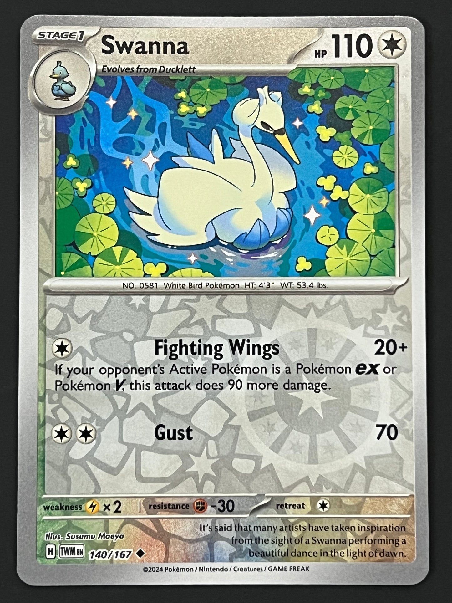 140/167 Swanna - Pokémon Twilight Masquerade Uncommon Reverse