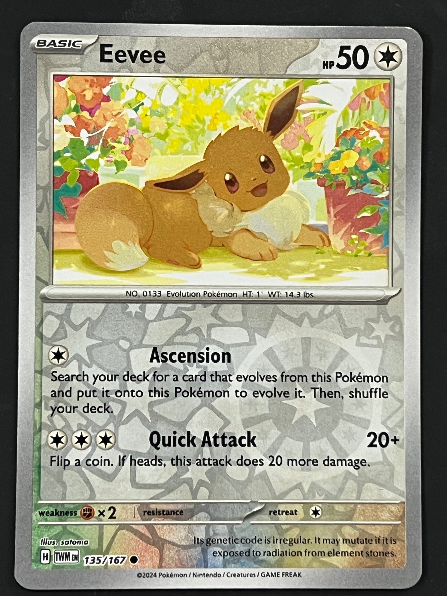 135/167 Eevee - Pokémon Twilight Masquerade Common Reverse